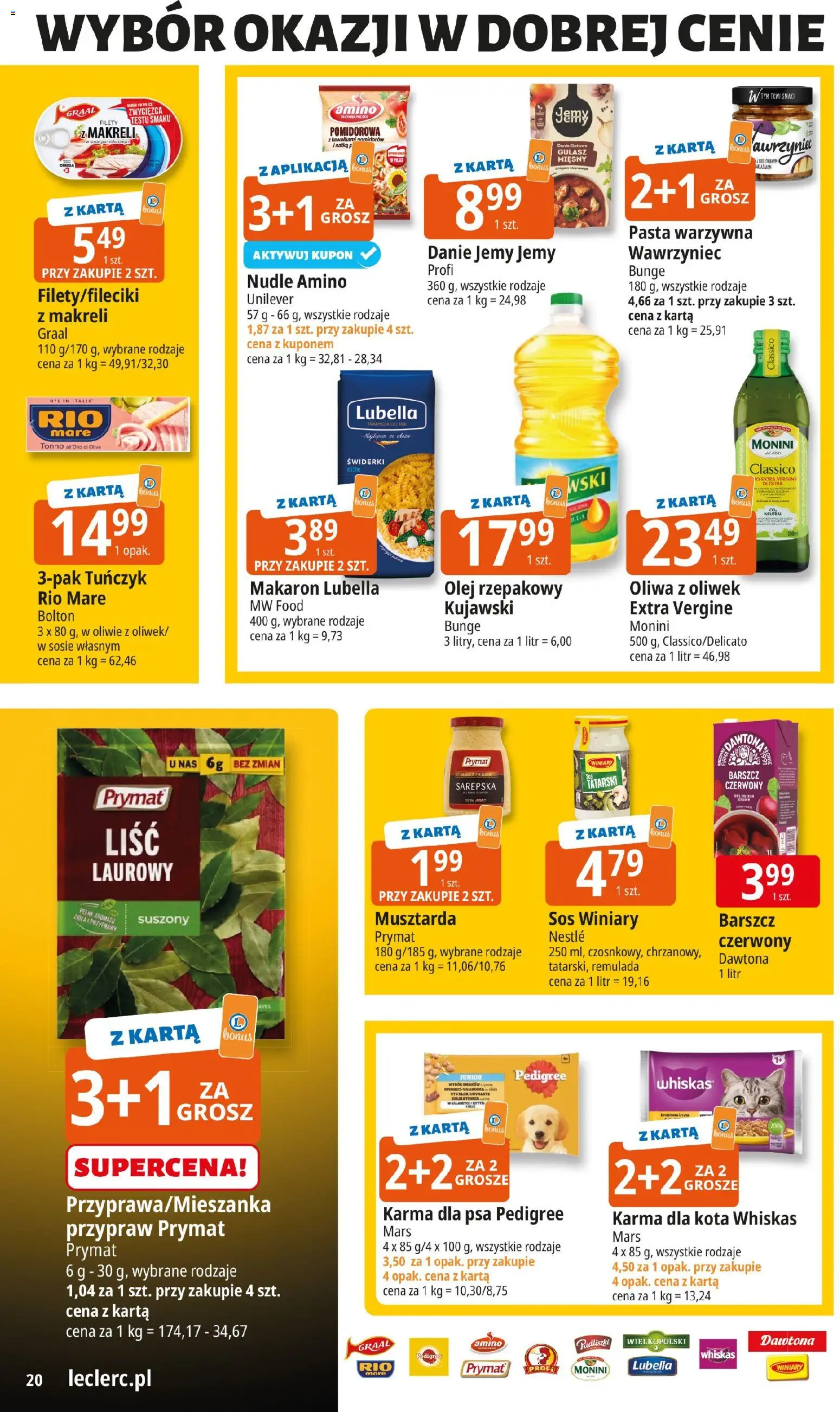 E.Leclerc Gazetka - Tychy od 18.11.2025 | Strona: 20 | Produkty: Pasta warzywna, Oliwa z oliwek, Musztarda, Olej