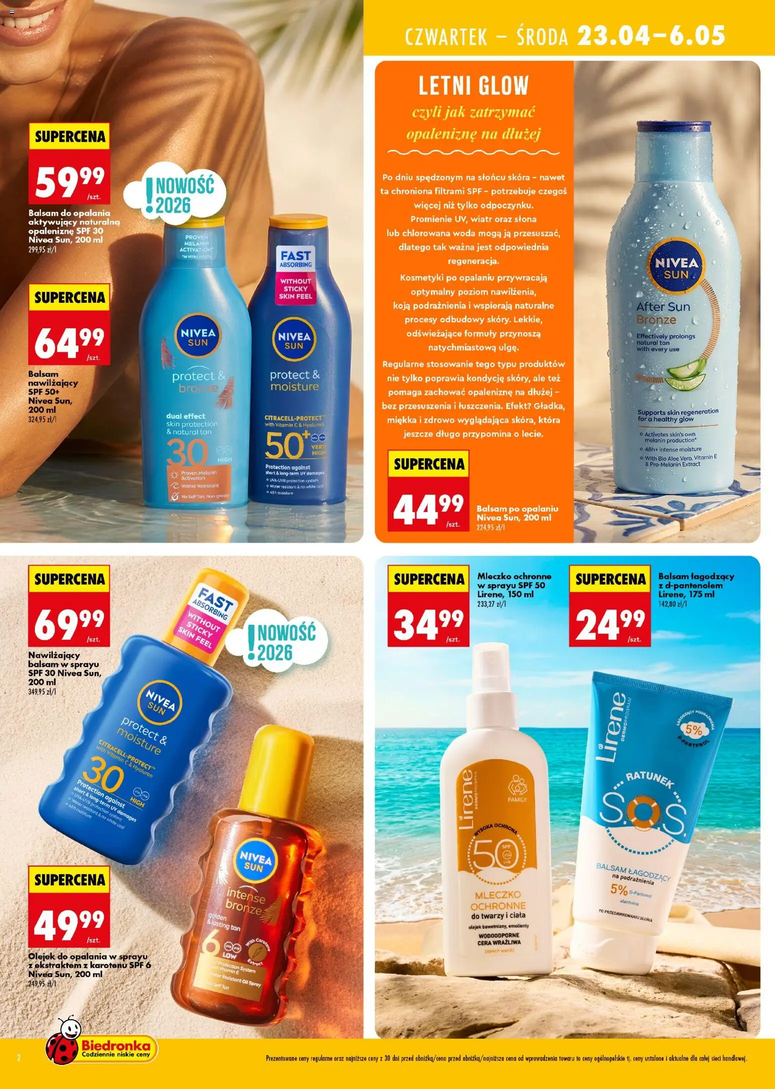Biedronka gazetka - Najlepsze pod słońcem od 23.04.2026 | Strona: 2 | Produkty: Kosmetyki, Zapach, Woda