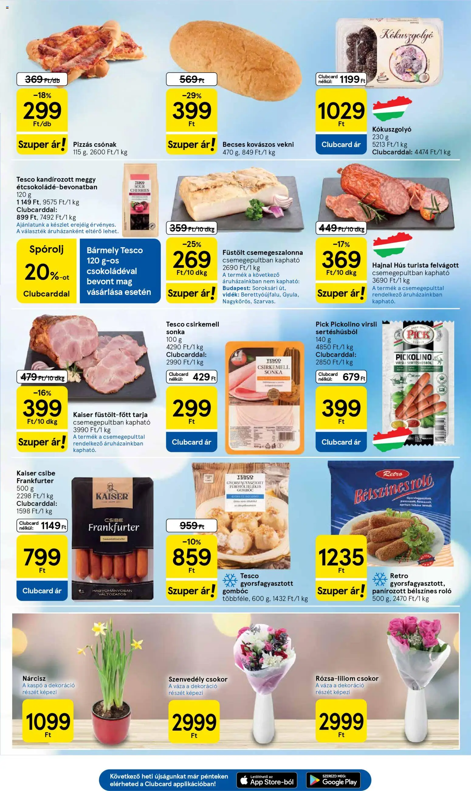 Tesco akciós ujság - amely érvényes a következő dátumtól: 26.02.2026 | Oldal: 3 | Termékek: Hús, Tarja, Meggy, Kaspó