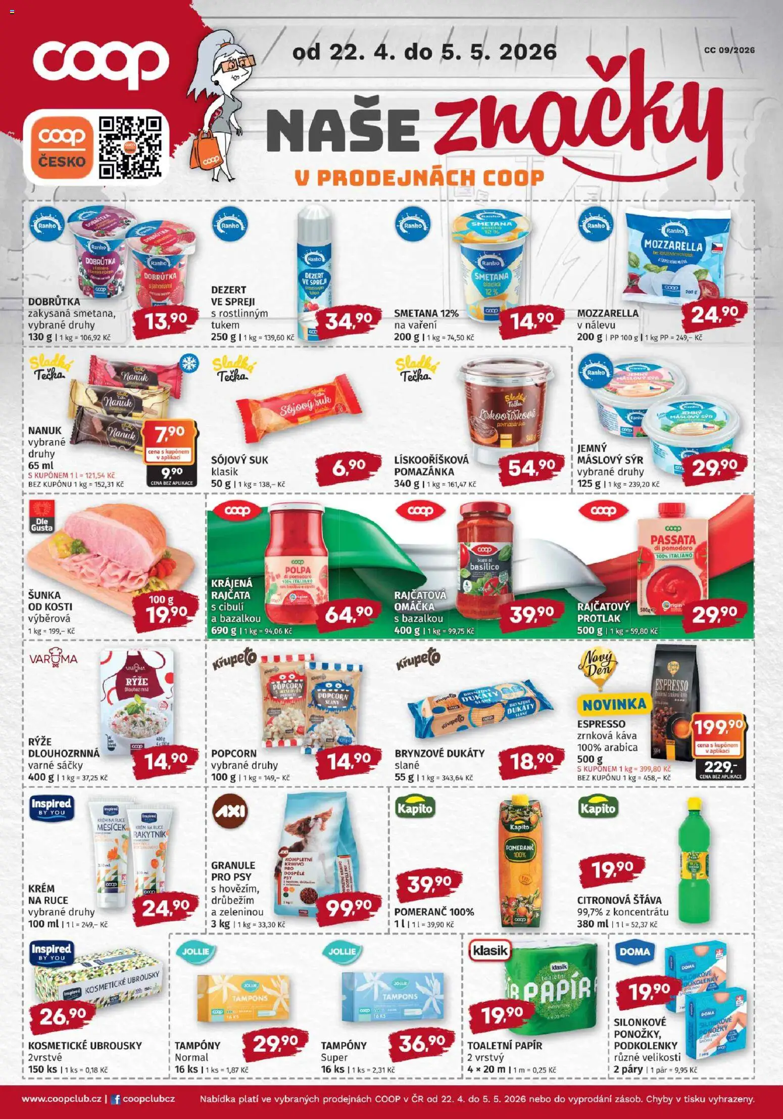 Konzum leták od 22.04.2026 | Strana: 5 | Produkty: Nanuk, Krém, Ubrousky, Tampony