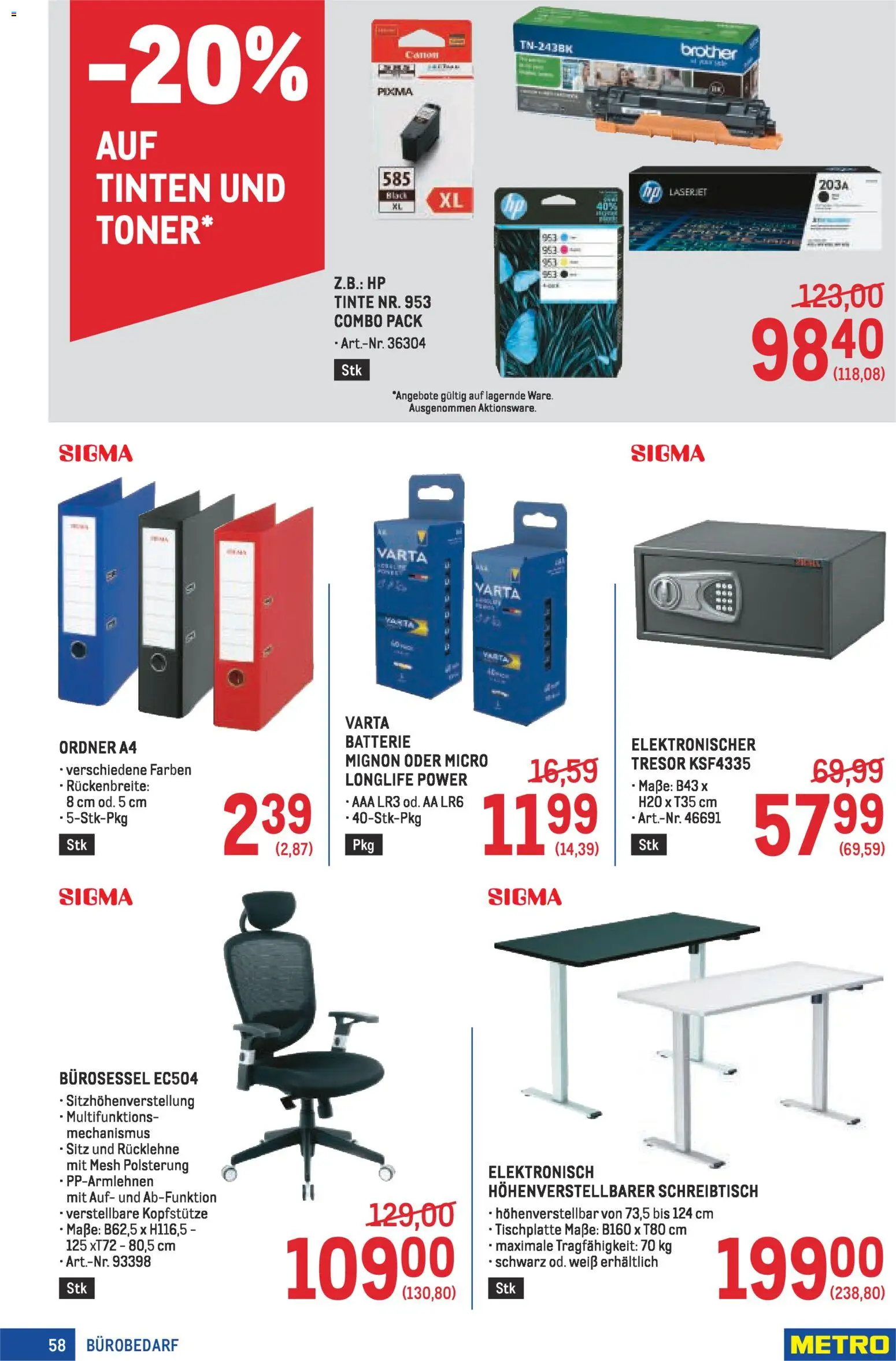 Metro Profi gültig ab 05.02.2026 | Seite: 58 | Produkte: Toner, Batterie