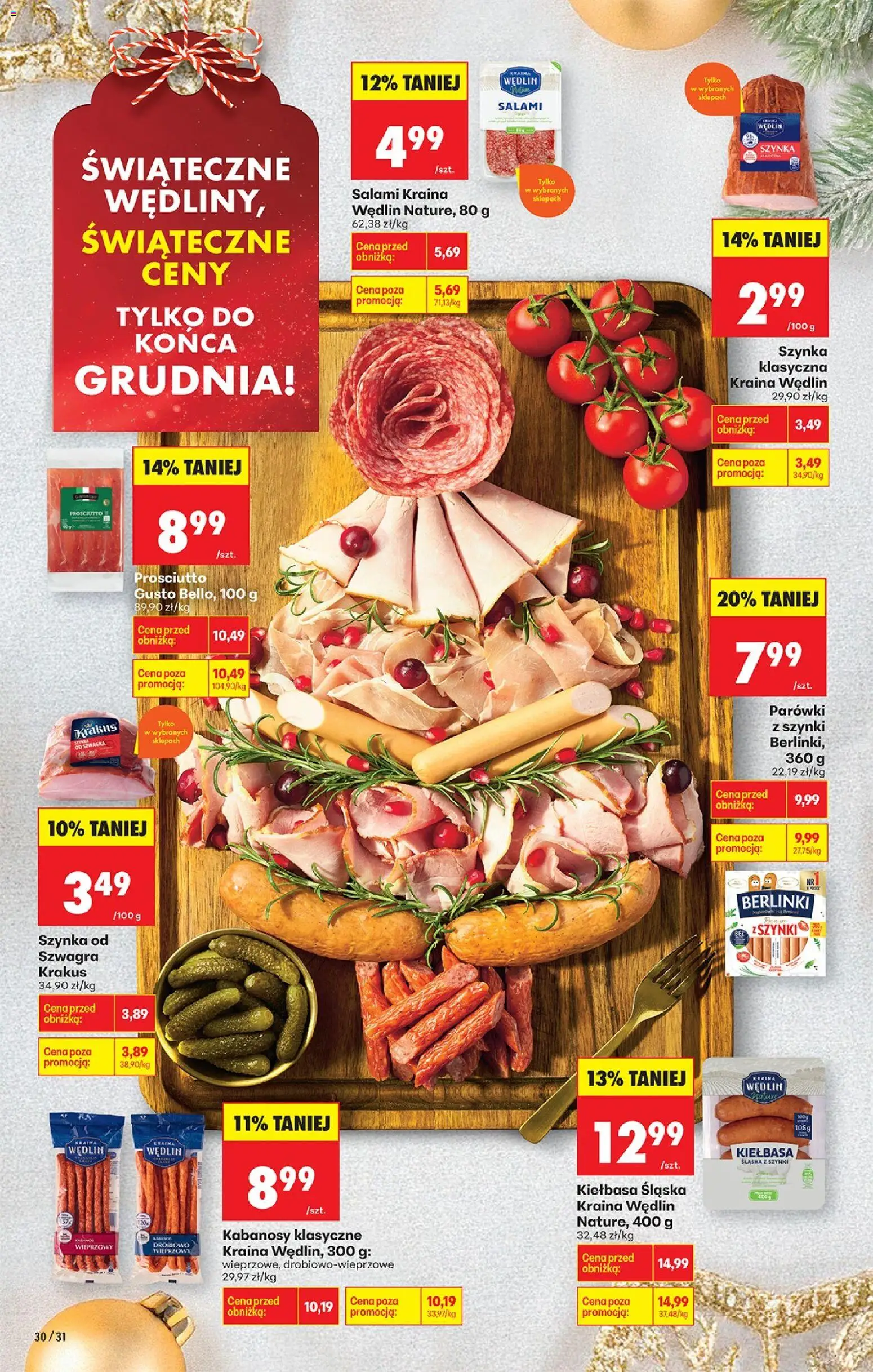 Biedronka gazetka - Oferta w tym tygodniu od 11.12.2025 | Strona: 36 | Produkty: Kiełbasa, Kabanosy, Kiełbasa śląska, Prosciutto