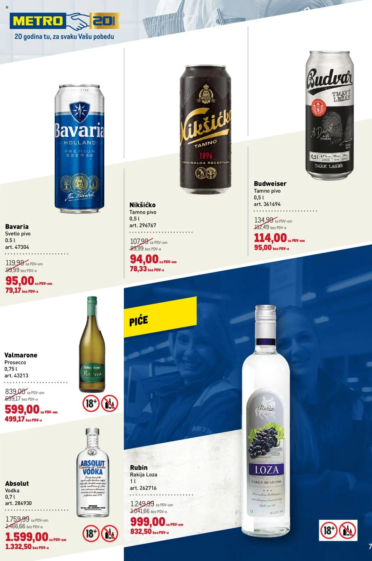 Metro katalog - važi od 02.09.2025 | Strana: 7 | Proizvode: Budweiser, Rakija, Alkohol, Vodka