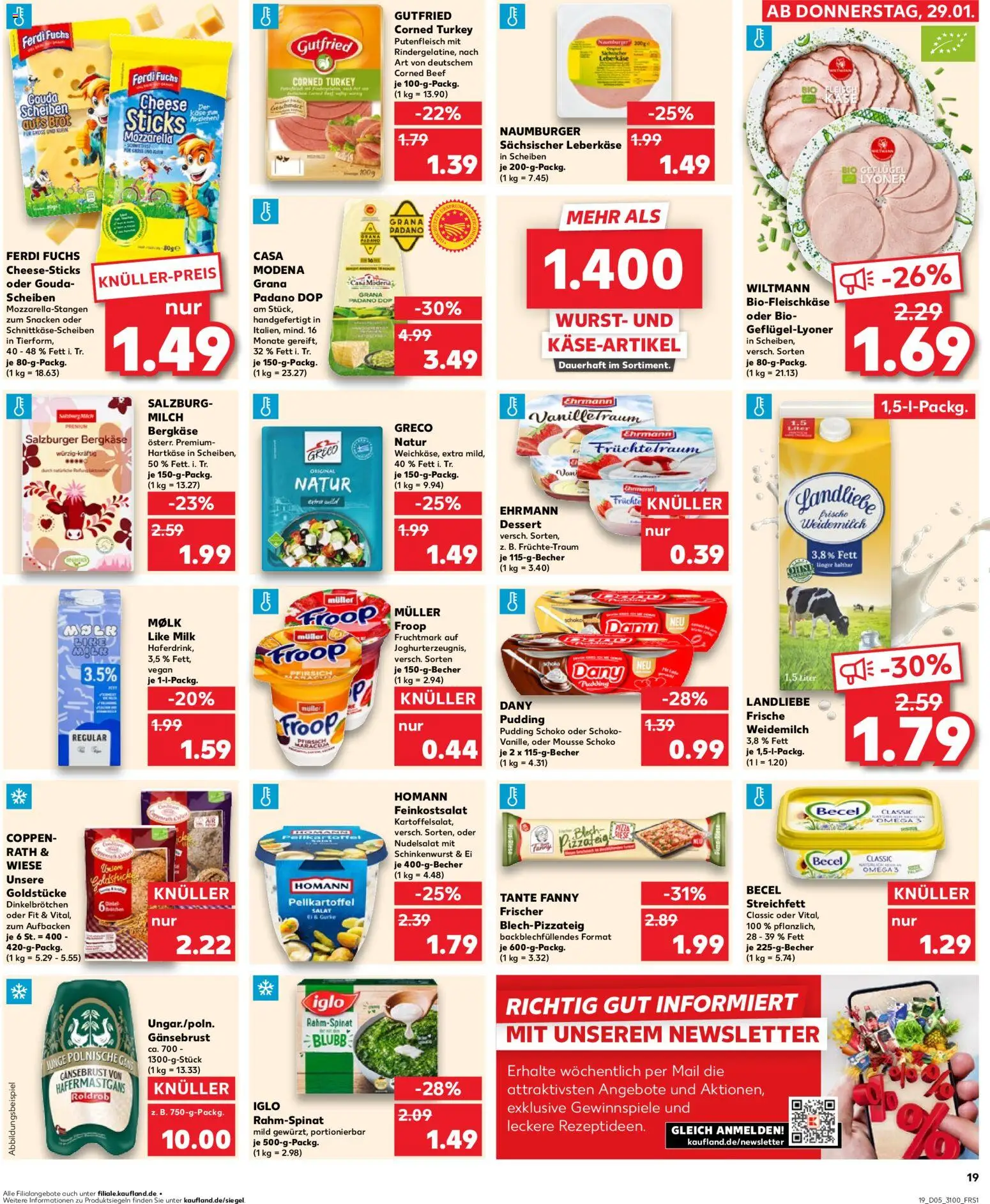 Kaufland prospekt Leipzig	 – gültig ab 01.02.2026 | Seite: 19 | Produkte: Becel, Wurst, Pizza, Leberkase
