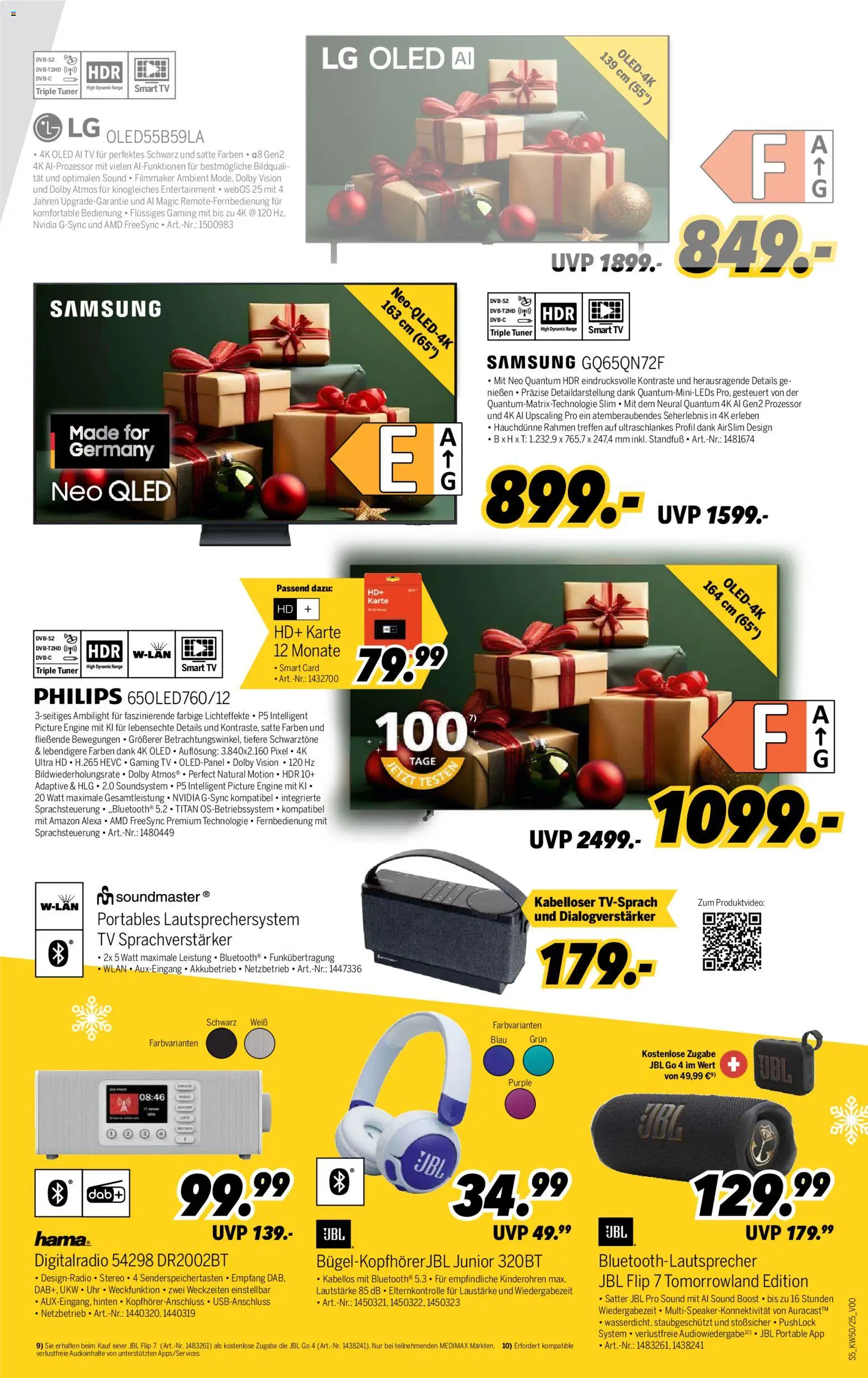Medimax Prospekt 	 – gültig ab 06.12.2025 | Seite: 5 | Produkte: LG, Samsung, Smart TV, Soundsystem