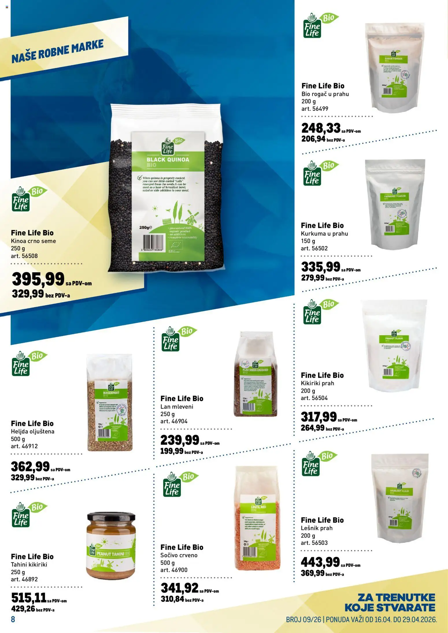 Metro katalog - važi od 16.04.2026 | Strana: 8 | Proizvode: Heljda, Lešnik, Quinoa, Kikiriki