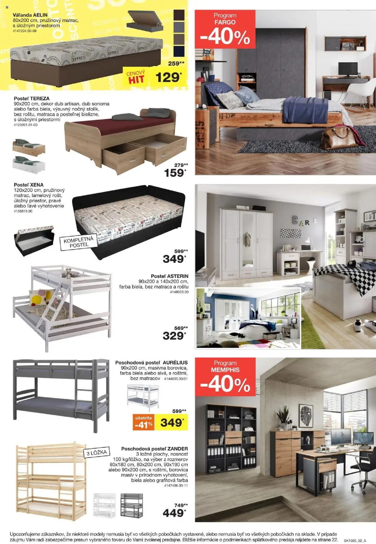 Sconto nábytok leták │ platný od 06.08.2025 | Strana: 2 | Produkty: Poschodová posteľ, Posteľ, Váľanda