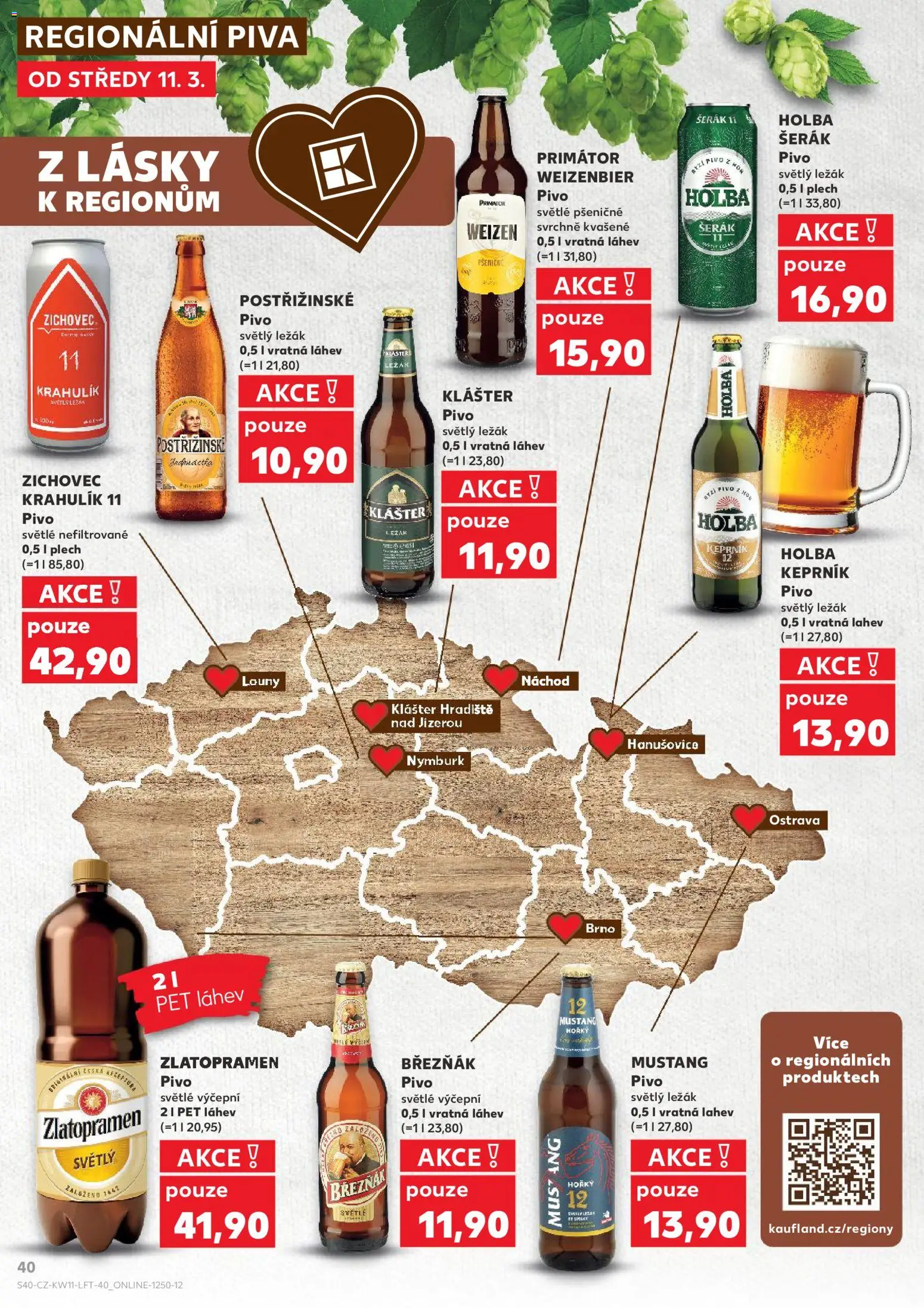 Kaufland leták od 11.03.2026 | Strana: 40 | Produkty: Zlatopramen, Pivo, Březňák, Plech