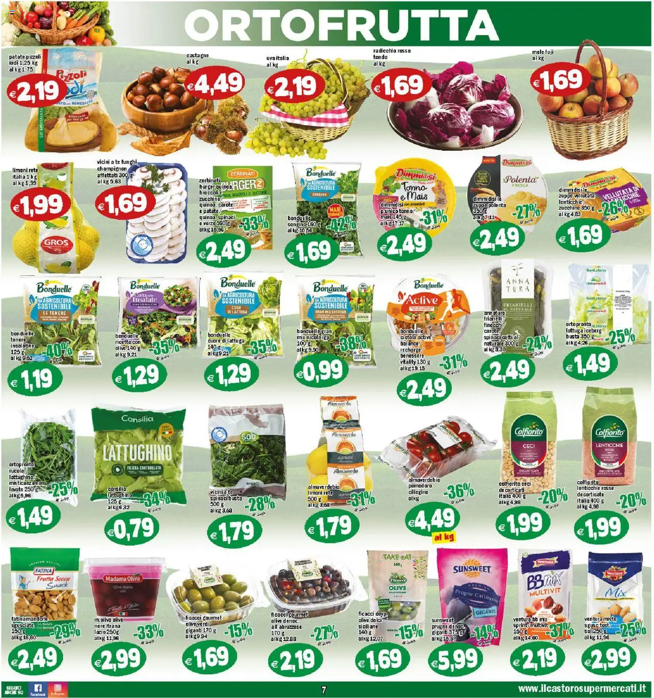 Volantino Il Castoro del 17.10.2025 | Pagina: 7 | Prodotti: Mele, Tè, Mandorle, Lattuga