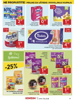 CESAR HRANA ZA PSE, odabrane vrste, 150g - Pregled kataloga iz trgovine Konzum, vrijedi od 04.02.2026 | Stranica: 37 | Proizvodi: Whiskas, Role, Dnevni ulošci, Toaletni papir