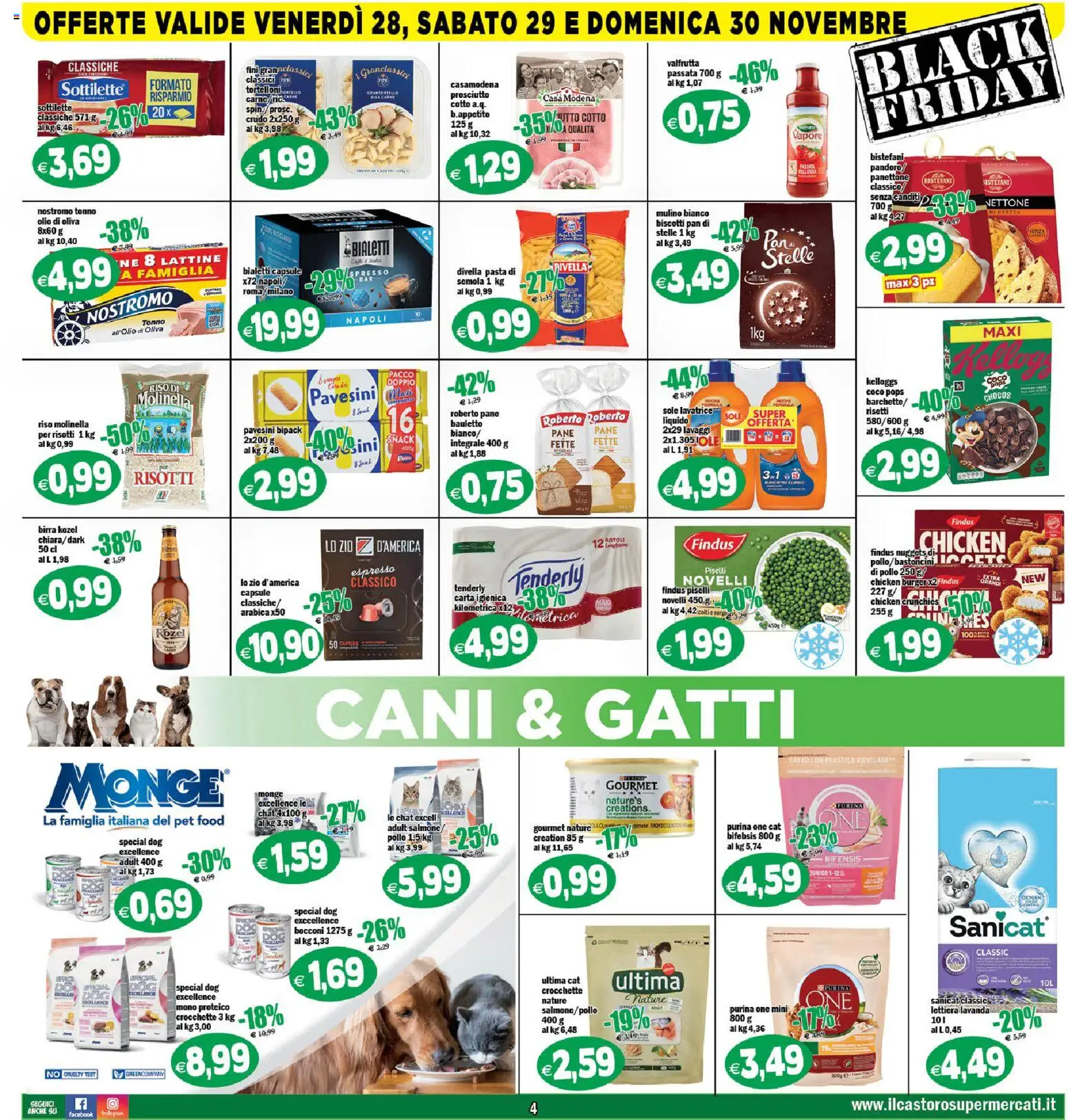 Volantino Il Castoro del 27.11.2025 | Pagina: 4 | Prodotti: Carta igienica, Olio, Tonno, Tortelloni