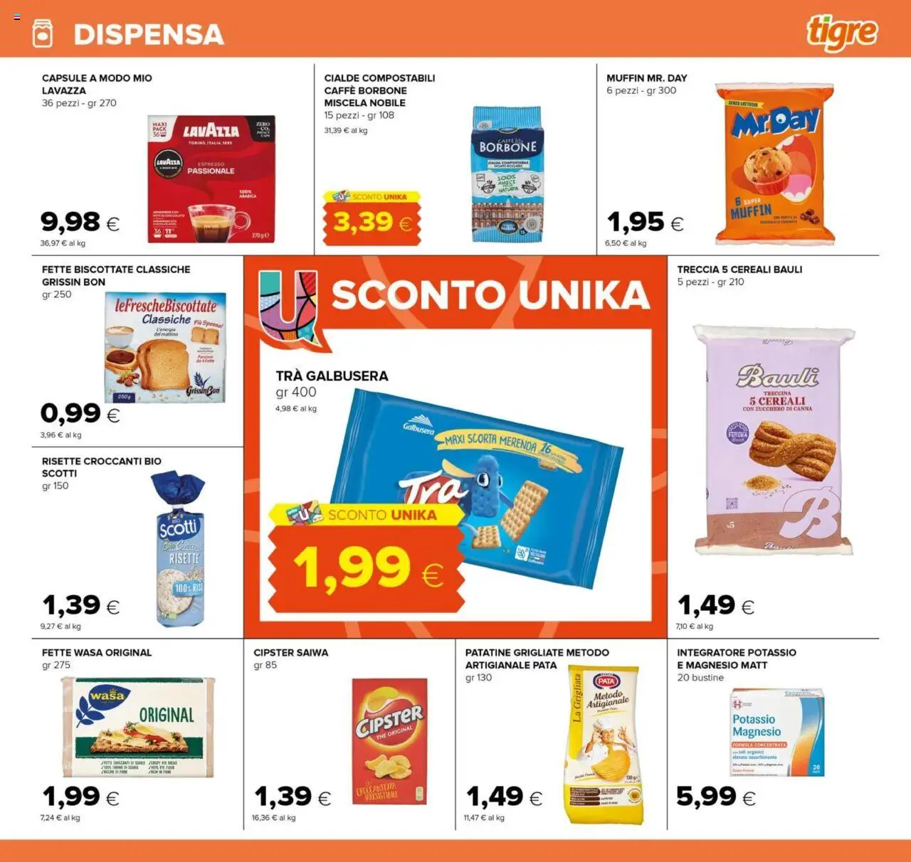 Volantino Tigre del 24.07.2025 | Pagina: 19 | Prodotti: Caffè, Cereali, Fette biscottate, Lavazza