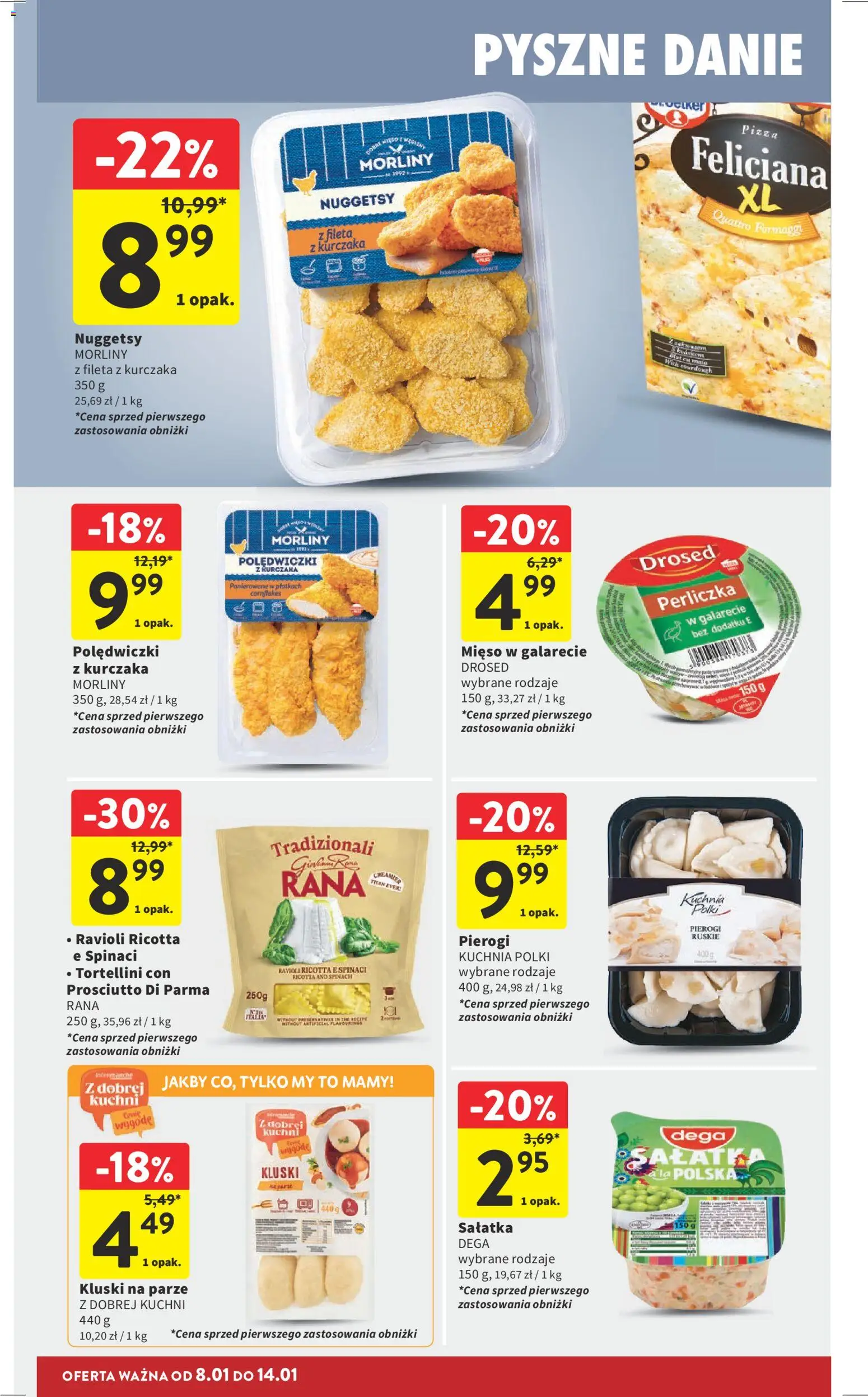 Intermarche Gazetka od 08.01.2026 | Strona: 20 | Produkty: Mięso, Tortellini, Kluski na parze, Prosciutto