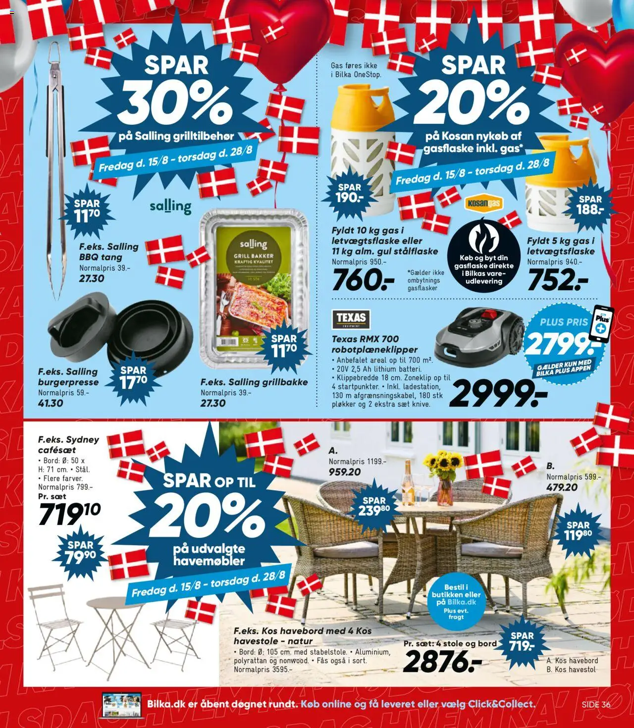 Bilka Tilbudsavis gyldig fra 15.08.2025 | Side: 35 | Produkter: Bord, Havemøbler, Havestole, Grill