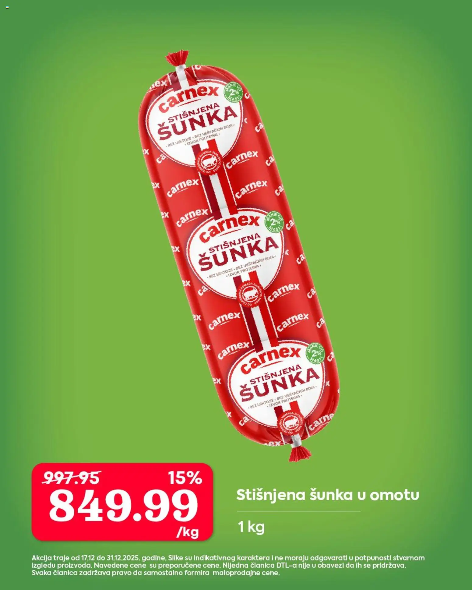 Senta Promet katalog - važi od 17.12.2025 | Strana: 10 | Proizvode: Šunka