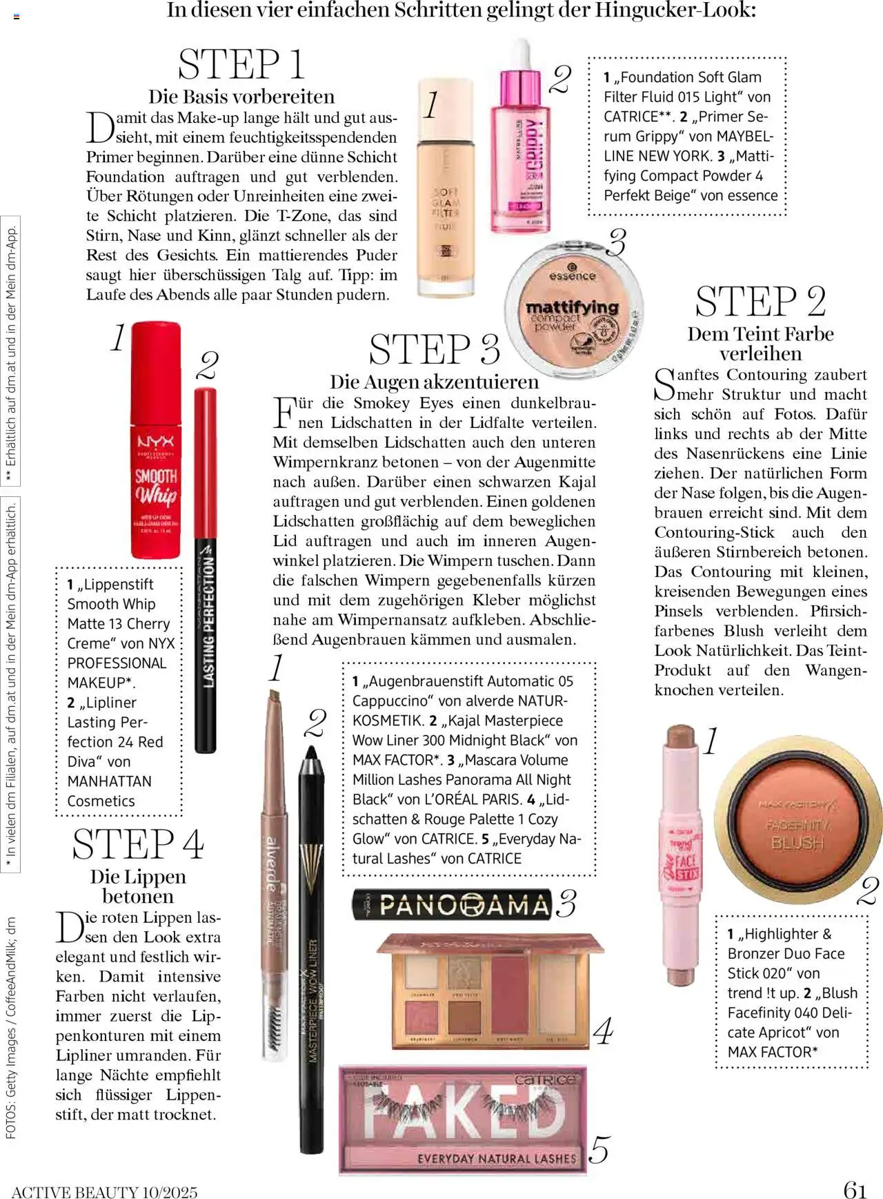 dm drogerie markt Active Beauty Magazin 10/2025 gültig ab 01.10.2025 | Seite: 61 | Produkte: Bronzer, Rouge, Kajal, Creme