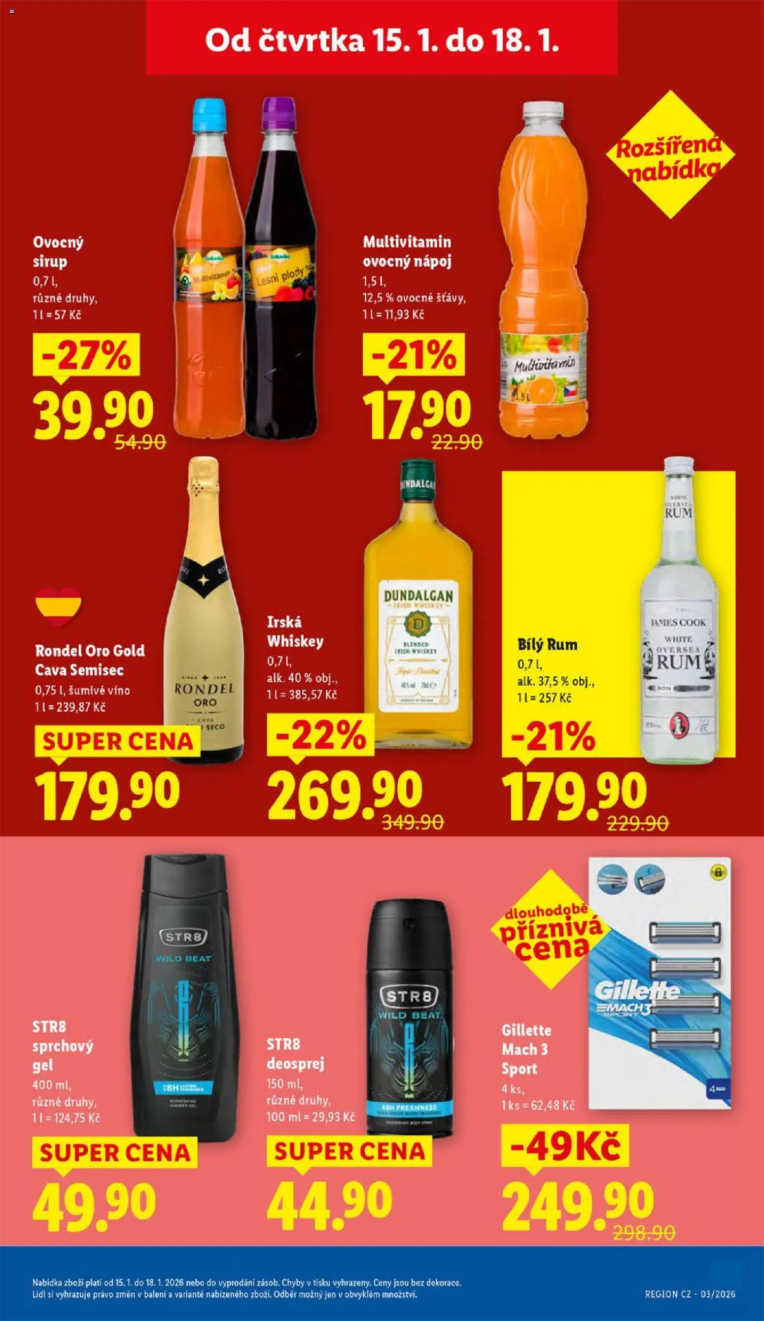Lidl leták od 15.01.2026 | Strana: 23 | Produkty: Rondel, Sprchový gel, Gillette mach 3, Ovocný sirup