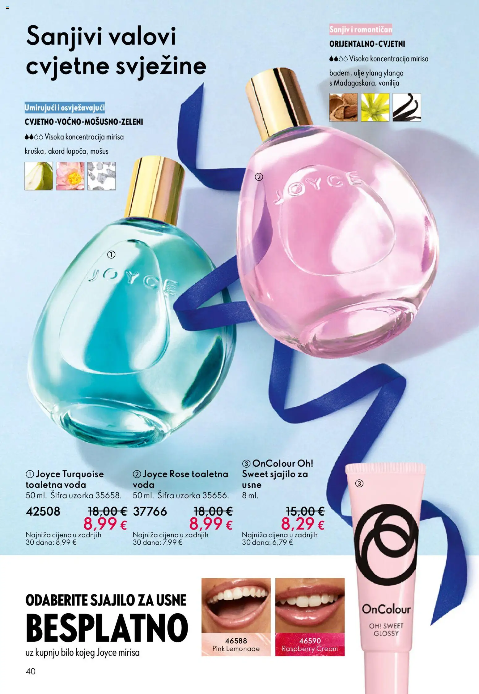 Oriflame katalog | vrijedi od 10.12.2025 | Stranica: 40 | Proizvodi: Sjajilo za usne, Ulje, Voda