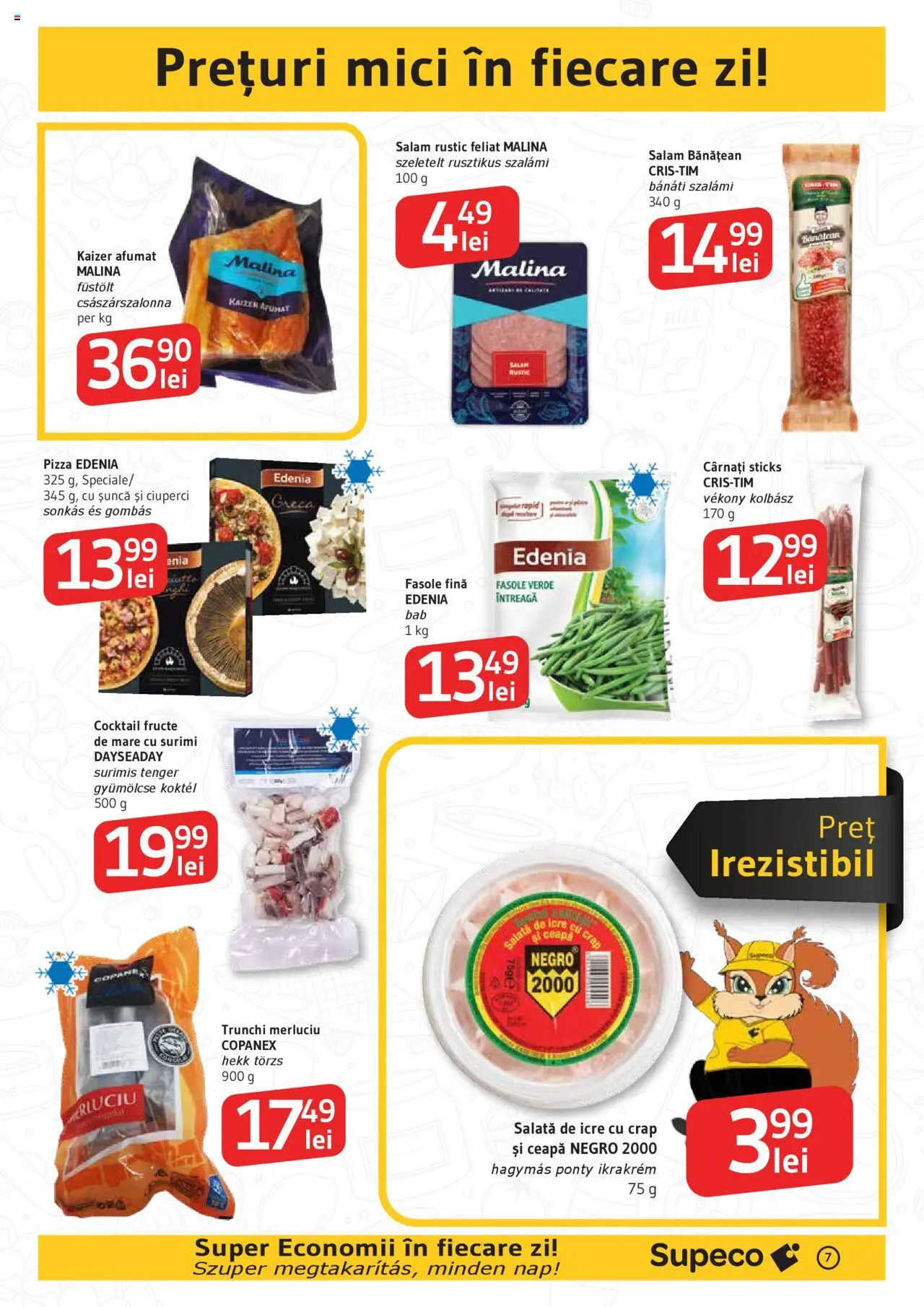 Noul catalog Supeco – valabil de la 16.10.2025 | Pagină: 7 | Produse: Mici, Șuncă, Salată, Cârnați