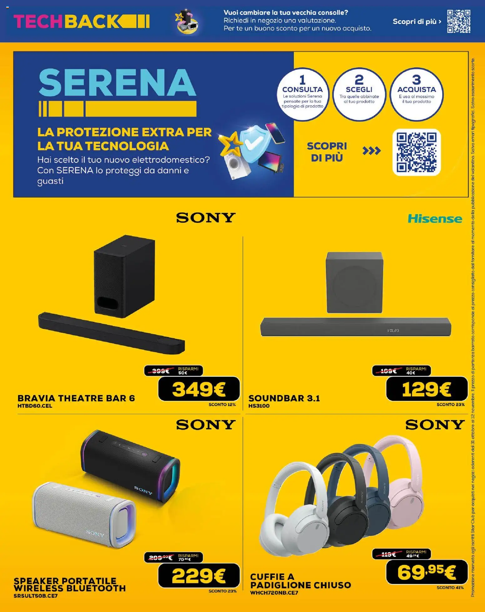 Volantino Euronics del 31.10.2025 | Pagina: 5 | Prodotti: Tè, Soundbar, Cuffie, Speaker