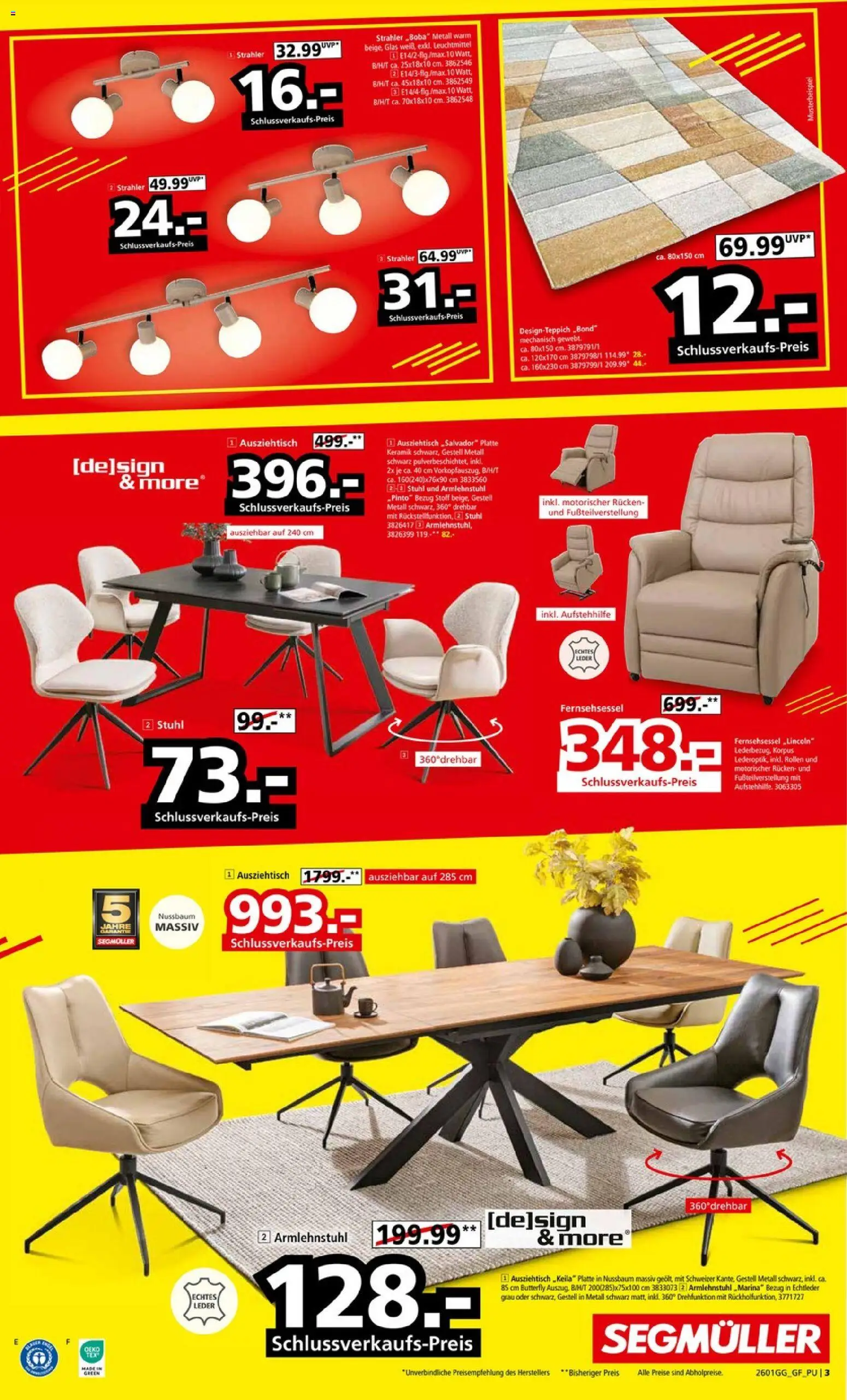 Segmüller Grösster WSW Aller Zeiten – gültig ab 10.01.2026 | Seite: 3 | Produkte: Fernsehsessel, Stuhl