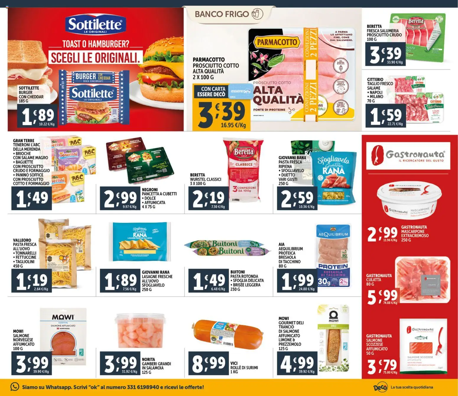 Volantino Decò del 20.01.2026 | Pagina: 11 | Prodotti: Pancetta, Mascarpone, Hamburger, Fettuccine