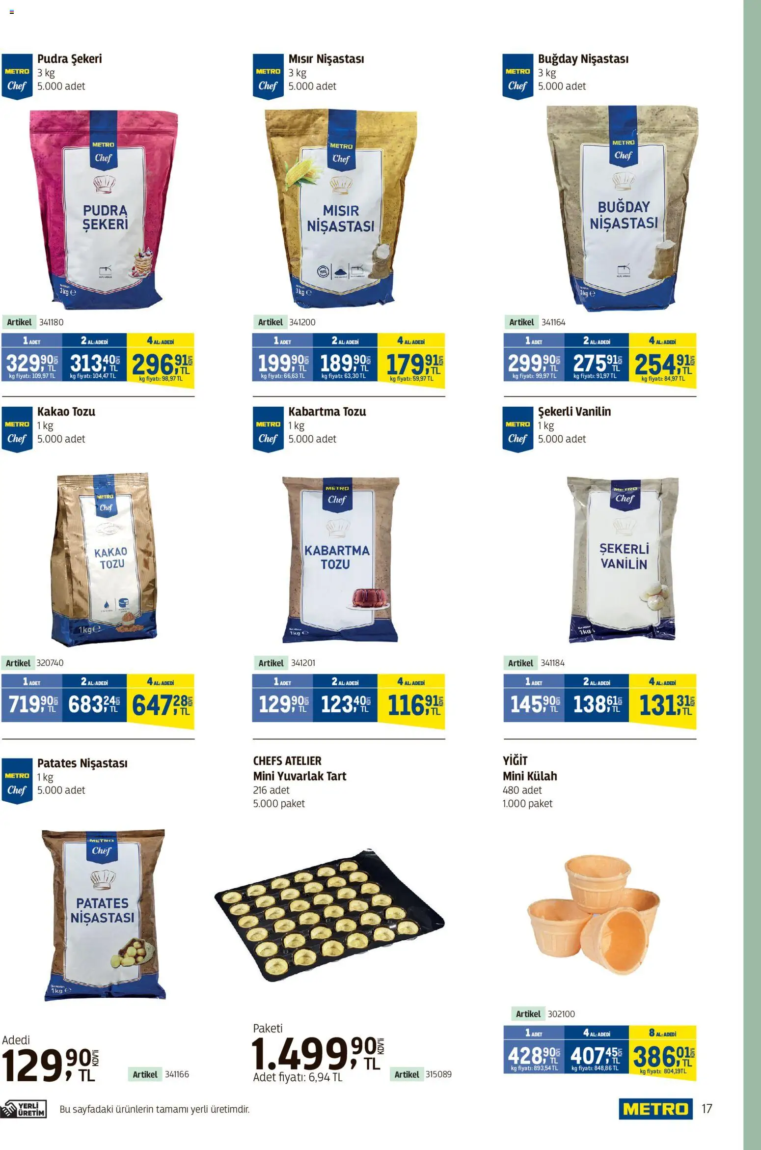 Metro - Kafeler & Pastaneler Kataloğu - 08.04.2026 tarihinden itibaren geçerlidir | Sayfa: 17 | Ürünler: Pudra, Patates, Mısır