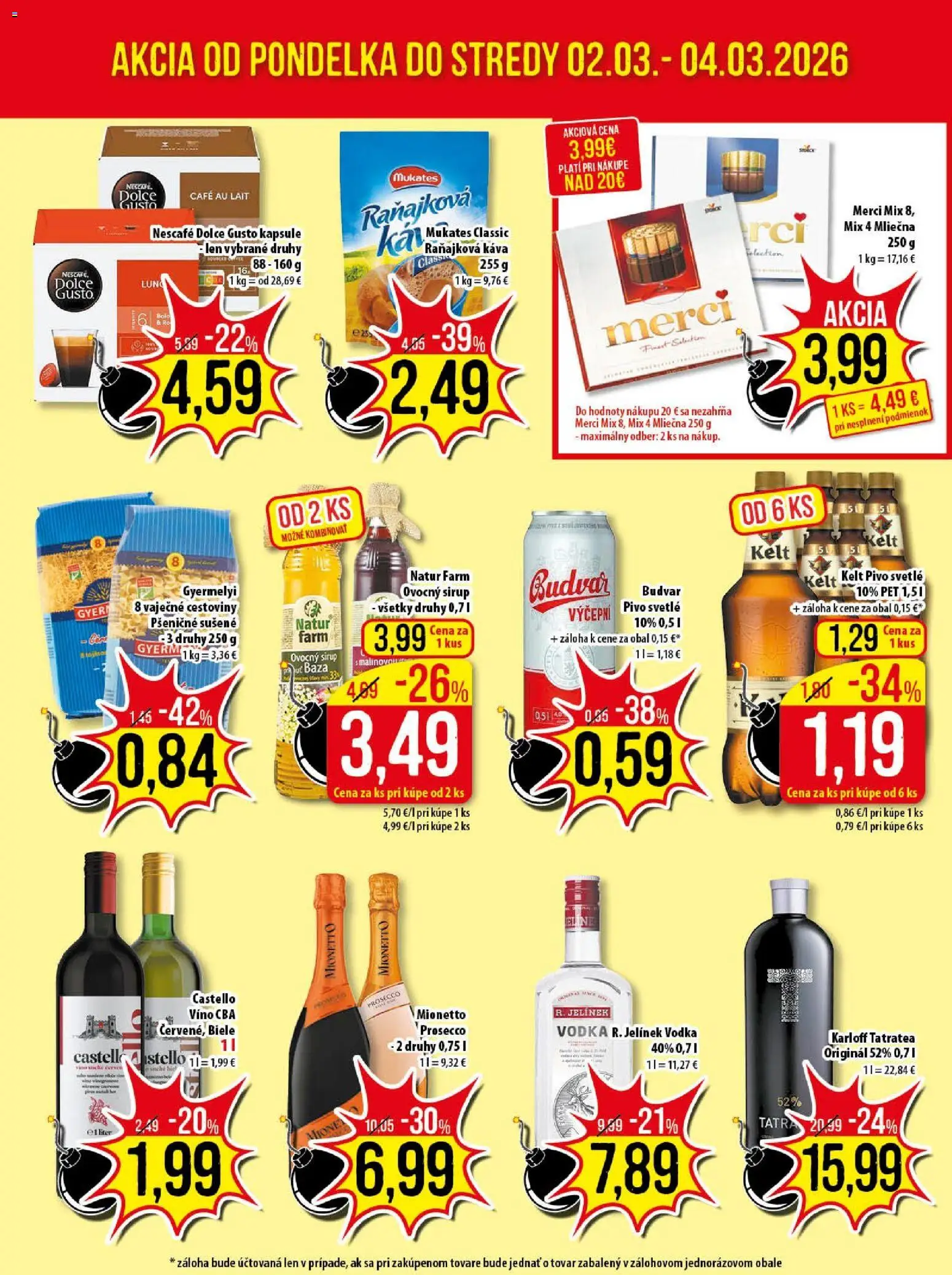 Nové Klas akcie – leták je platný od 02.03.2026 | Strana: 3 | Produkty: Dolce Gusto, Káva, Víno