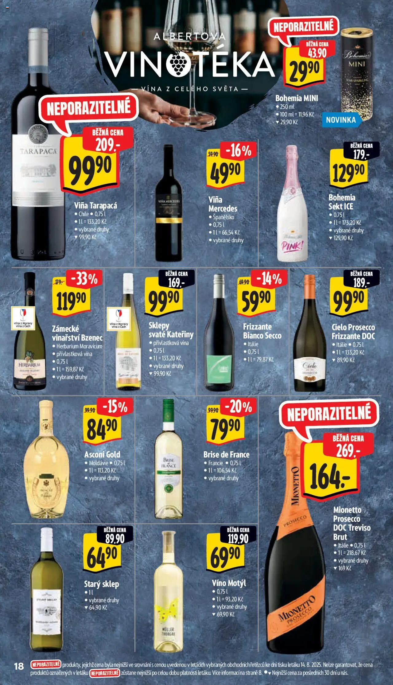 Albert leták - Supermarket od 20.08.2025 | Strana: 26 | Produkty: Víno, Frizzante, Víno Motýl, Prosecco DOC