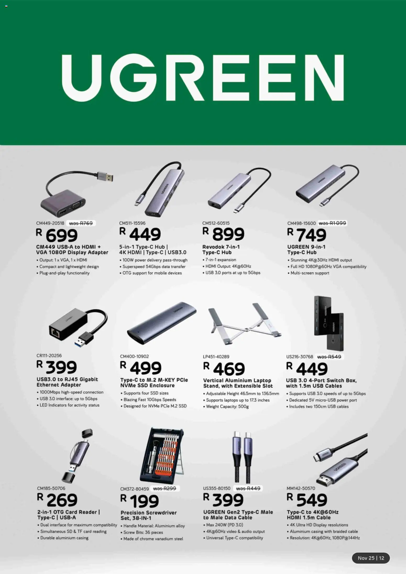 New Computer Mania catalogue – valid from 01.11.2025 | Page: 13 | Products: Cable, Adapter, USB, Switch