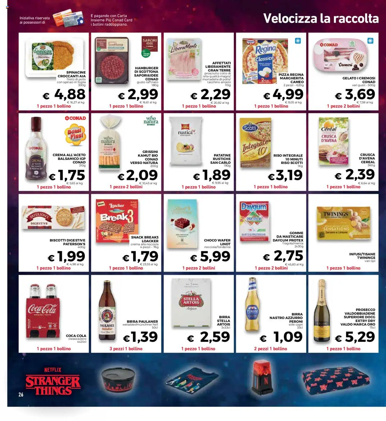 Volantino Conad del 08.10.2025 | Pagina: 26 | Prodotti: Pizza, Patatine, Tacchino, Gomme da masticare