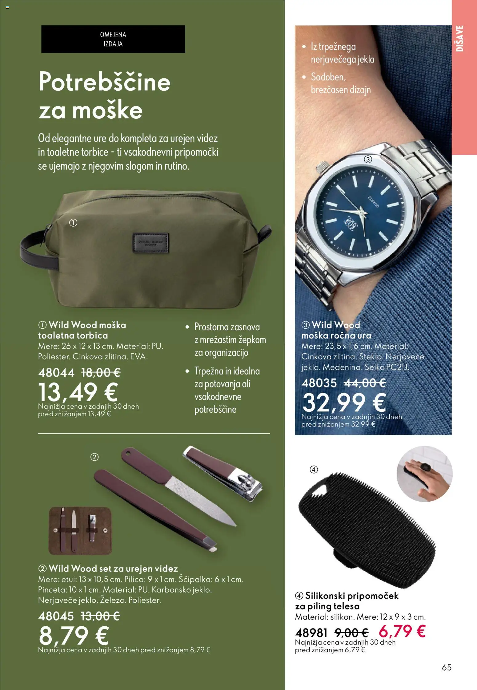 Novi Oriflame katalog ponudbe – veljaven od 19.11.2025 | Stran: 65 | Izdelki: Toaletna torbica, Ura, Piling, Torbica