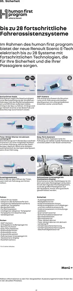 Renault Scenic E-Tech ab 15.01.2026 gültig | Seite: 17 | Produkte: Kamera