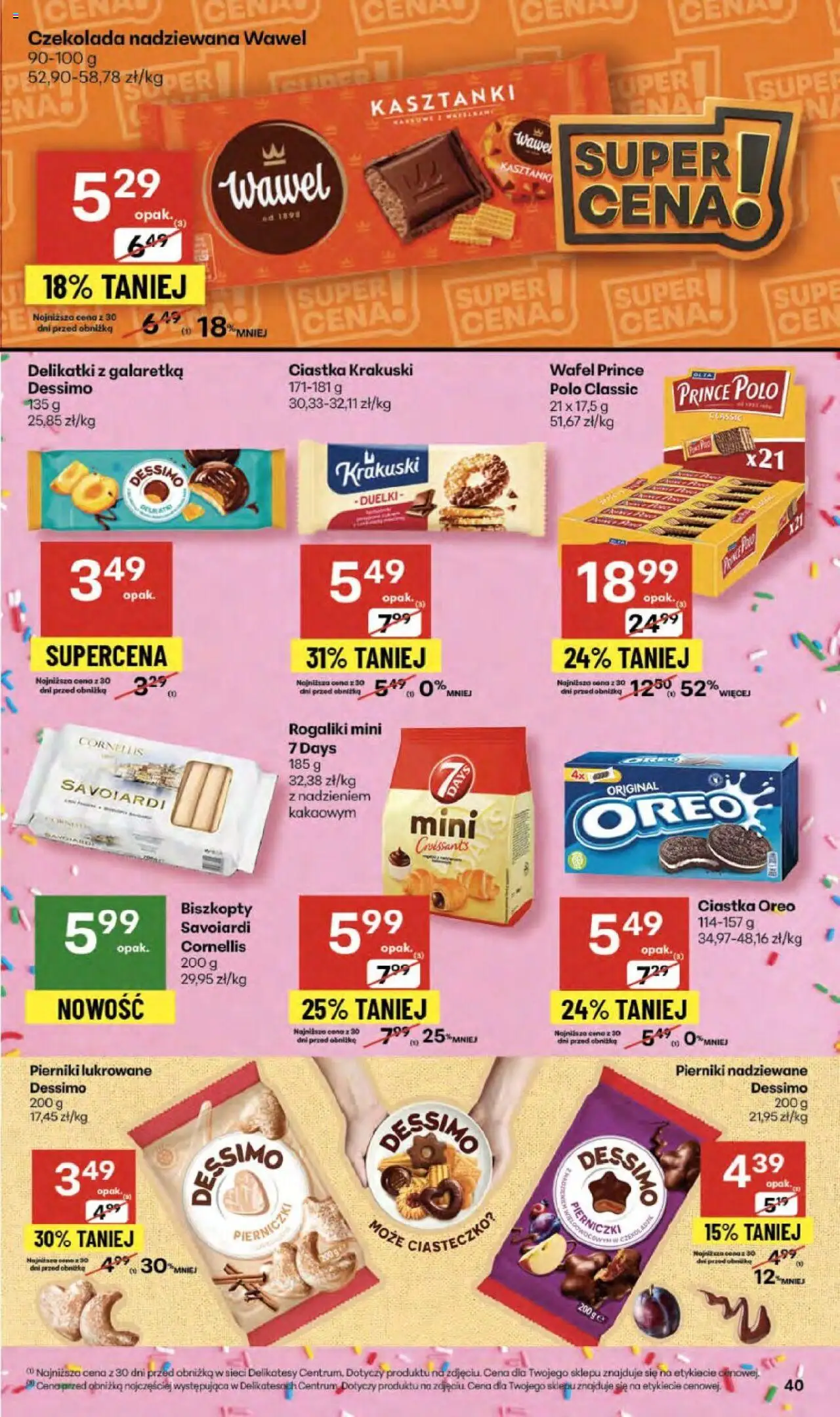 Delikatesy Centrum Gazetka - Sklepy Własne od 16.10.2025 | Strona: 40 | Produkty: Pierniki, Ciastka Oreo, Czekolada, Ciastka