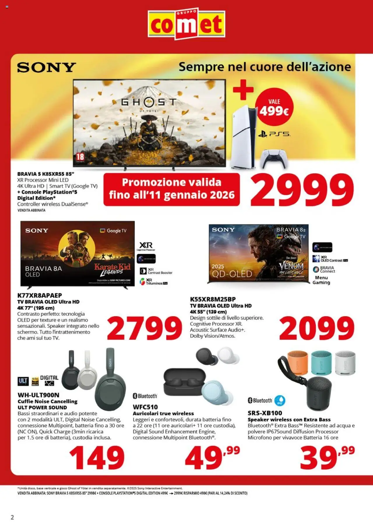 Volantino Comet del 13.10.2025 | Pagina: 2 | Prodotti: TV, Cuffie, Gioco, Speaker