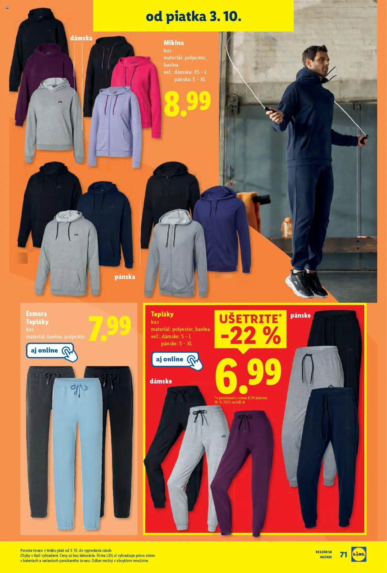 Nové Lidl akcie – leták je platný od 29.09.2025 | Strana: 90 | Produkty: Mikina