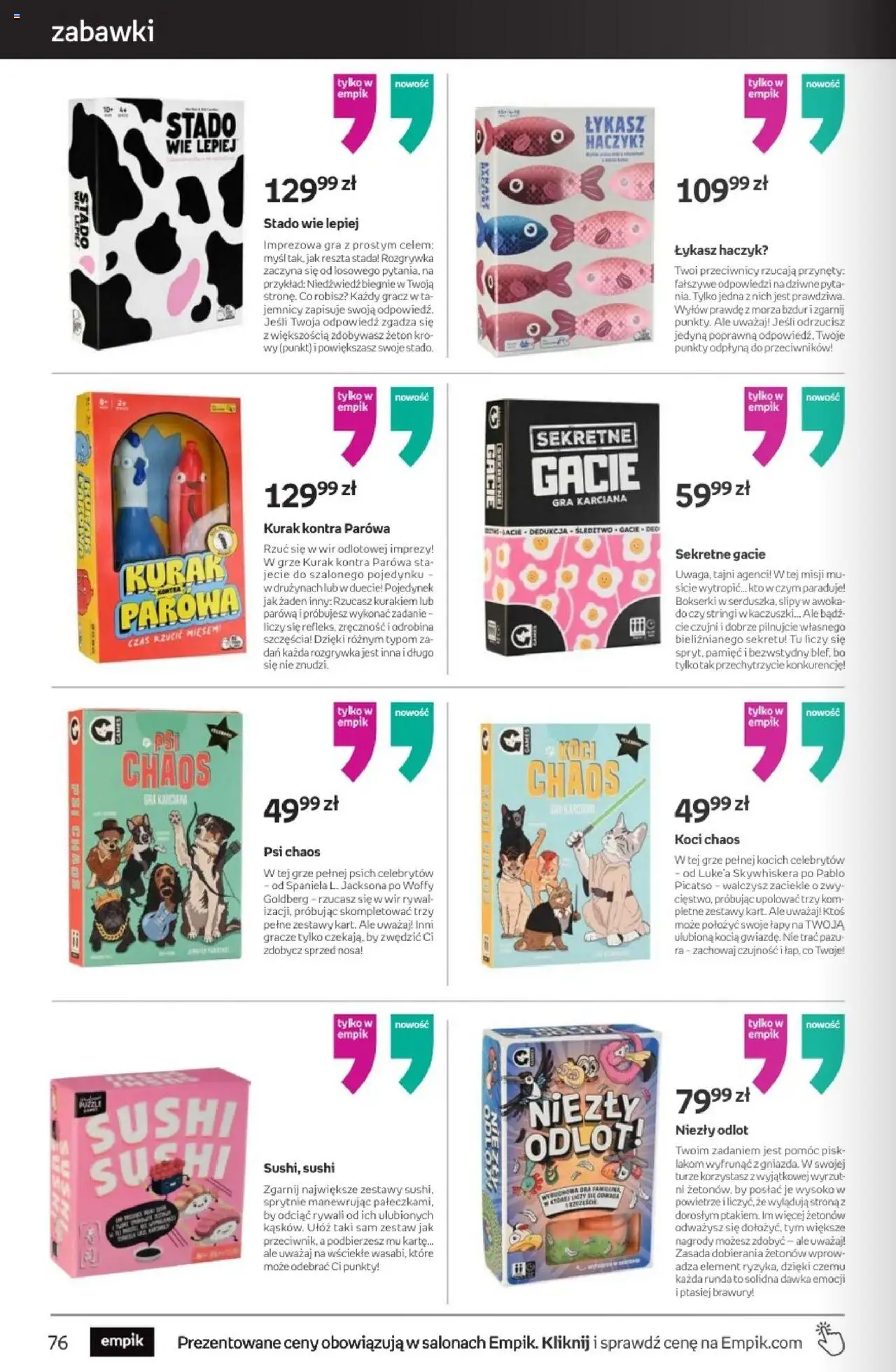 Empik promocje od 10.09.2025 | Strona: 76 | Produkty: Stringi, Bokserki, Gracz, Gra