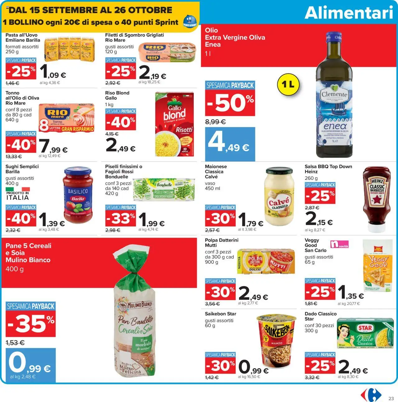Volantino Carrefour del 10.10.2025 | Pagina: 23 | Prodotti: Manzo, Fagioli, Salsa, Mutti