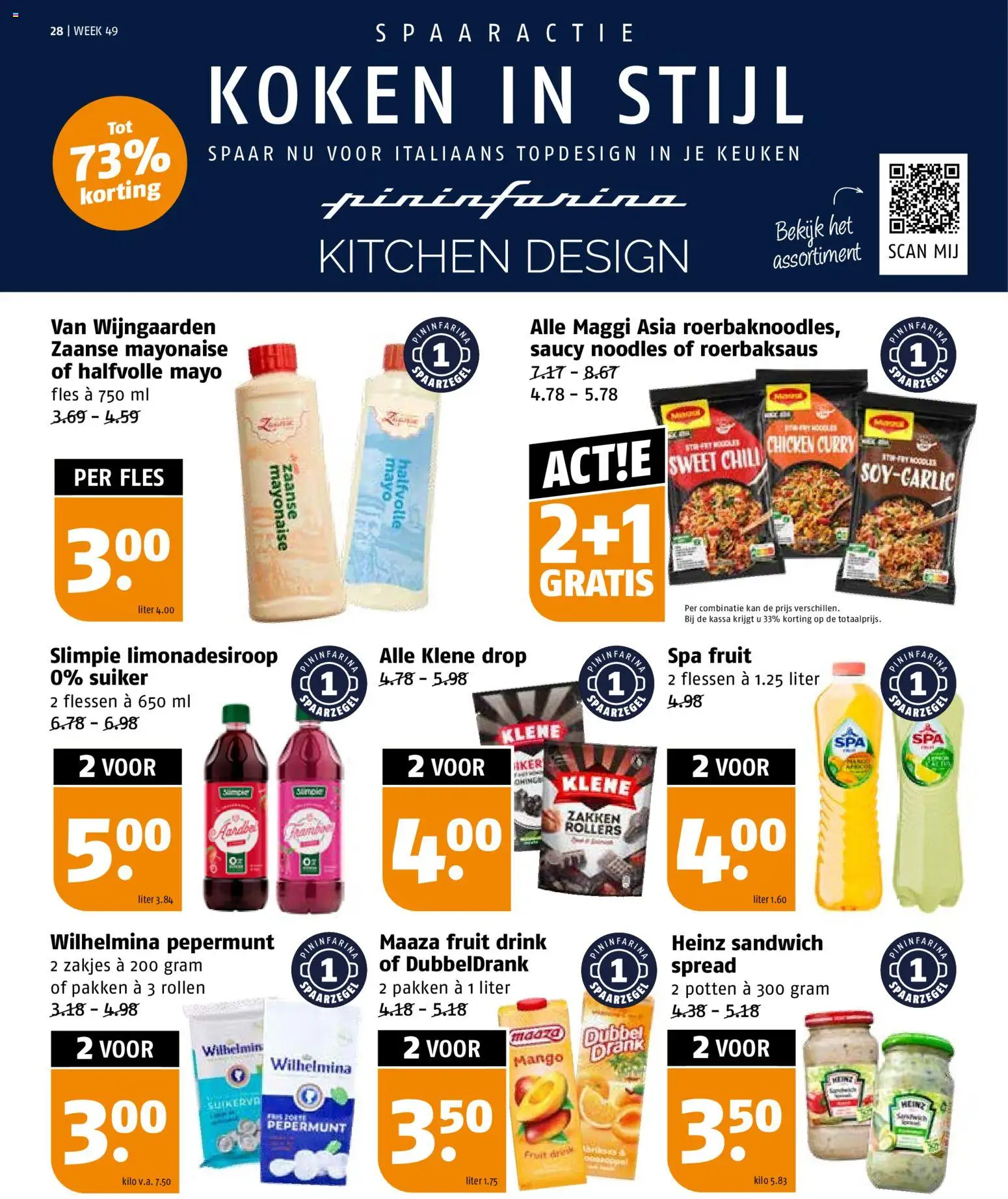 {H1} | Pagina: 28 | Producten: Waffelini, Fles, Sandwich, Mango