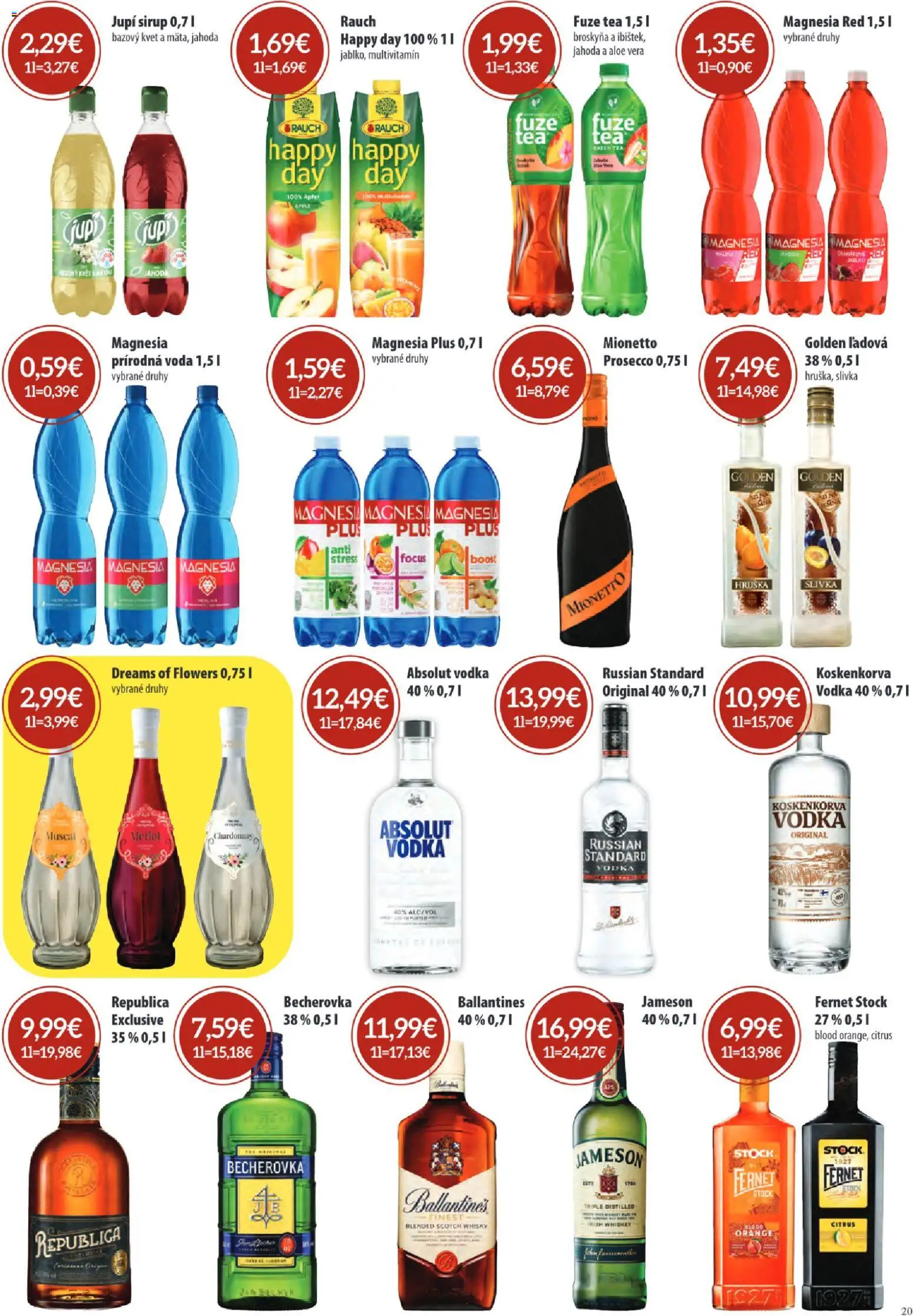 Nové Sintra akcie – leták je platný od 05.03.2026 | Strana: 20 | Produkty: Jameson, Republica, Whisky, Fernet