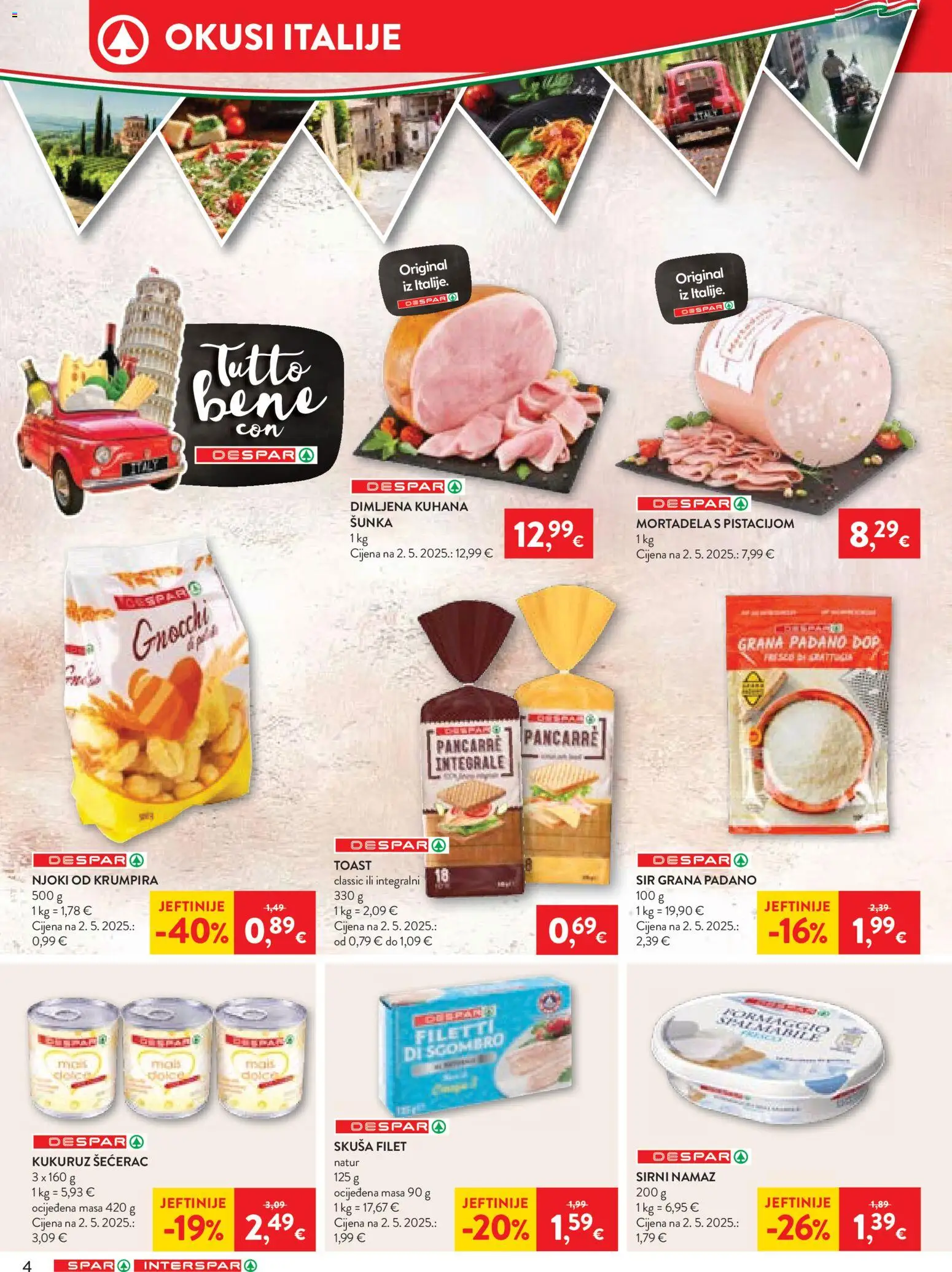 Spar katalog | vrijedi od 27.04.2026 | Stranica: 4 | Proizvodi: Grana Padano, Sir, Njoki, Skuša