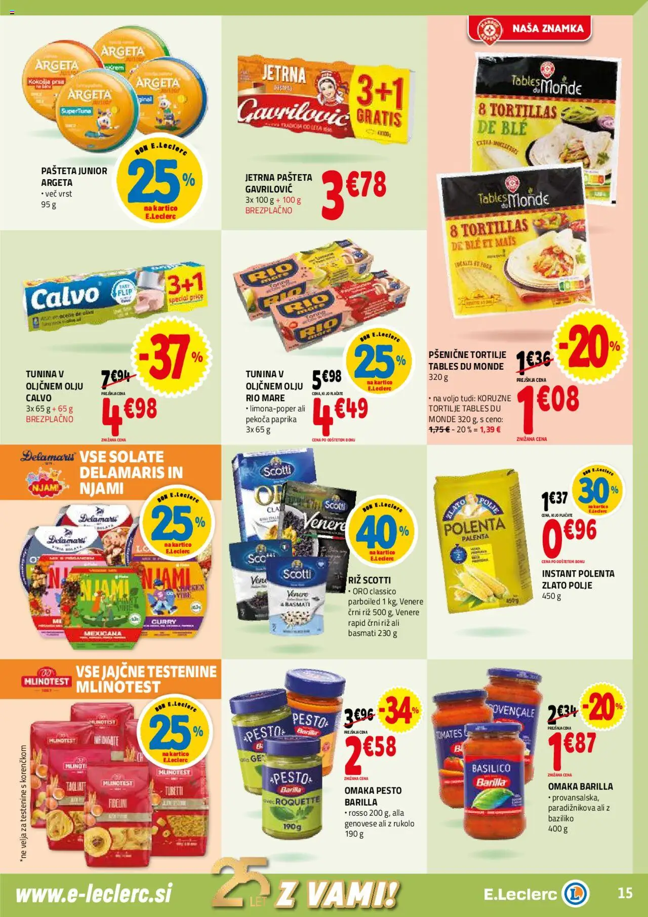 E.leclerc katalog │ velja od 30.07.2025 | Stran: 15 | Izdelki: Pašteta, Pesto, Riz, Omaka