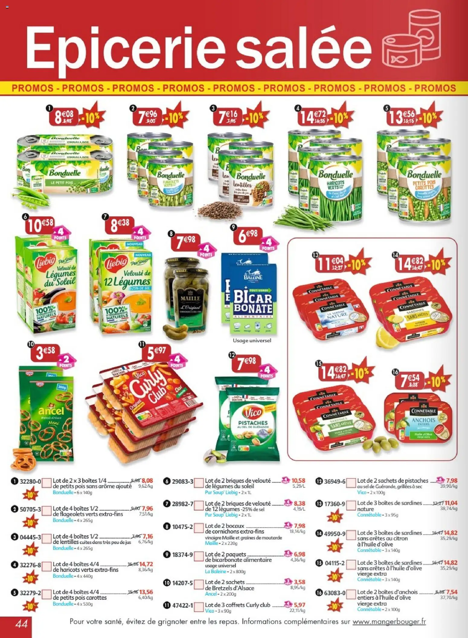 {H1} | Page: 44 | Produits: Citron, Haricots verts, Anchois, Moutarde