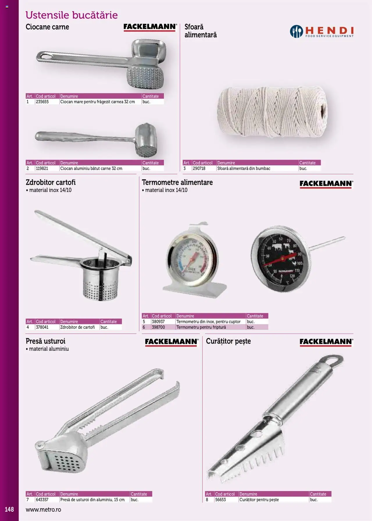 Noul catalog Metro – valabil de la 17.09.2025 | Pagină: 148 | Produse: Presă, Bucătărie, Pește, Cartofi