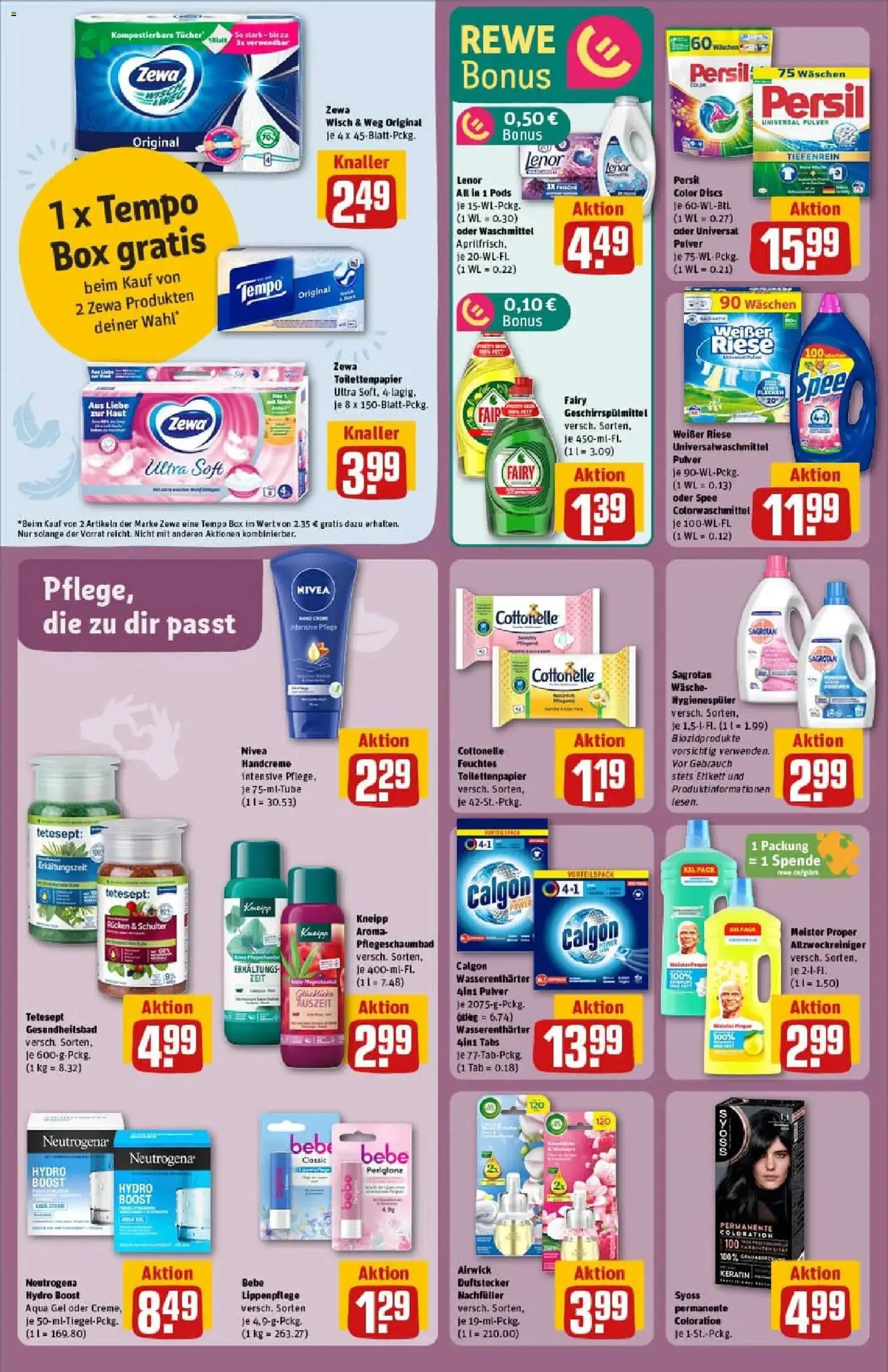 Rewe prospekt Elsterwerda	 – gültig ab 18.01.2026 | Seite: 28 | Produkte: Lenor, Creme, Handcreme, Waschmittel