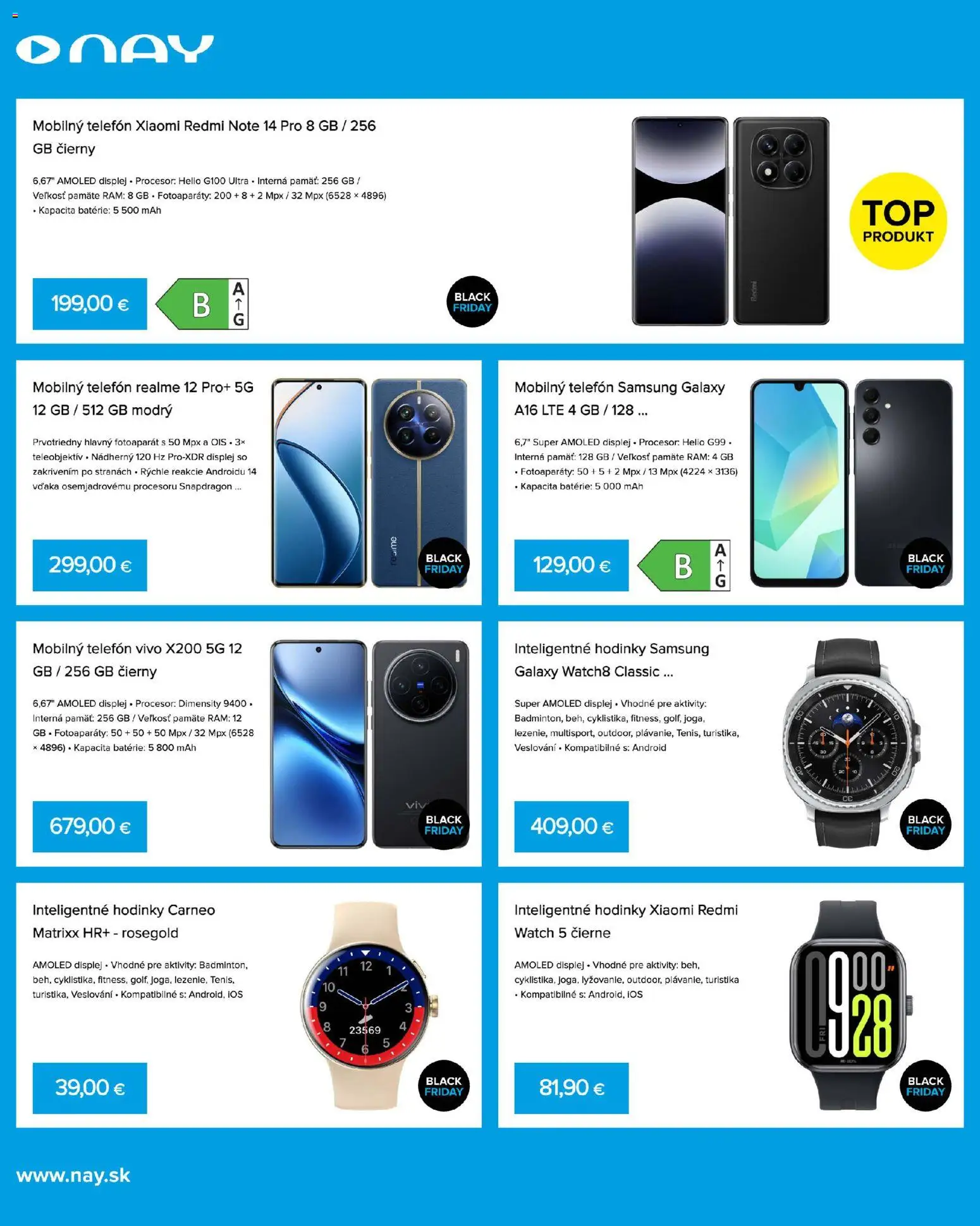 Nové NAY Elektrodom akcie – leták je platný od 10.11.2025 | Strana: 2 | Produkty: Rám, Inteligentné hodinky, Telefón, Hodinky