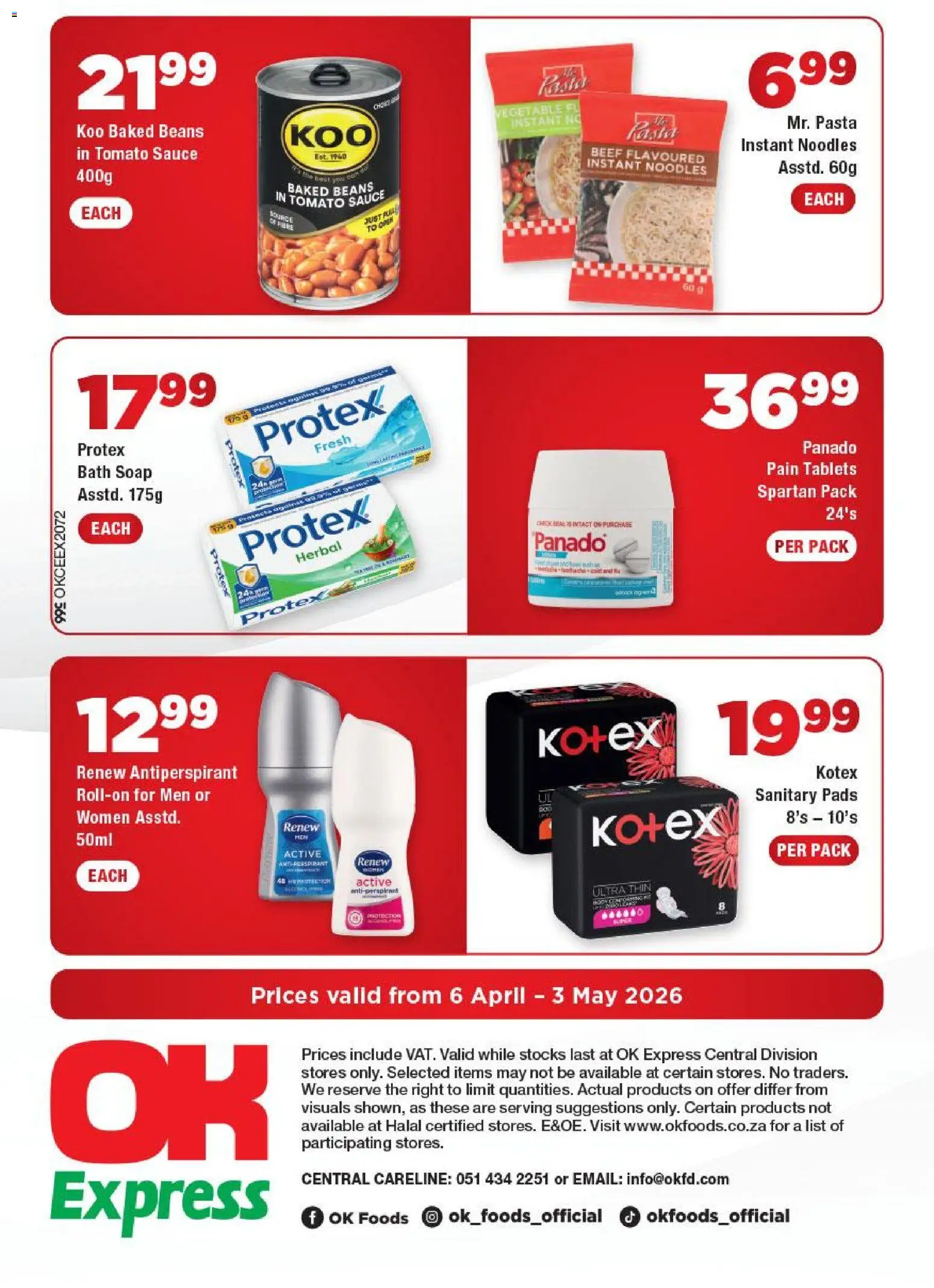 New OK Foods catalogue – valid from 06.04.2026 | Page: 4 | Products: Beans, Baked beans, Bath, Sauce