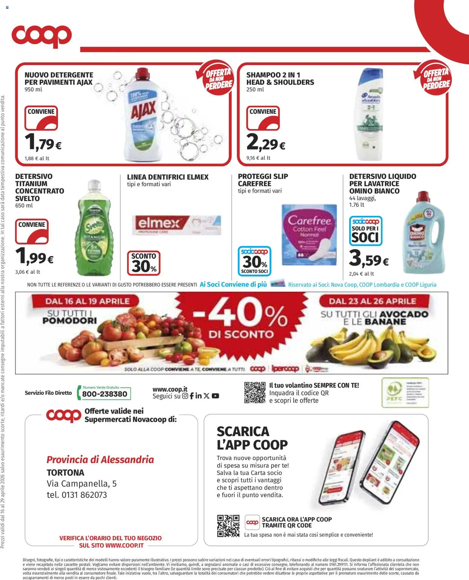 Volantino COOP del 16.04.2026 | Pagina: 8 | Prodotti: Proteggi slip, Detergente, Tè, Slip