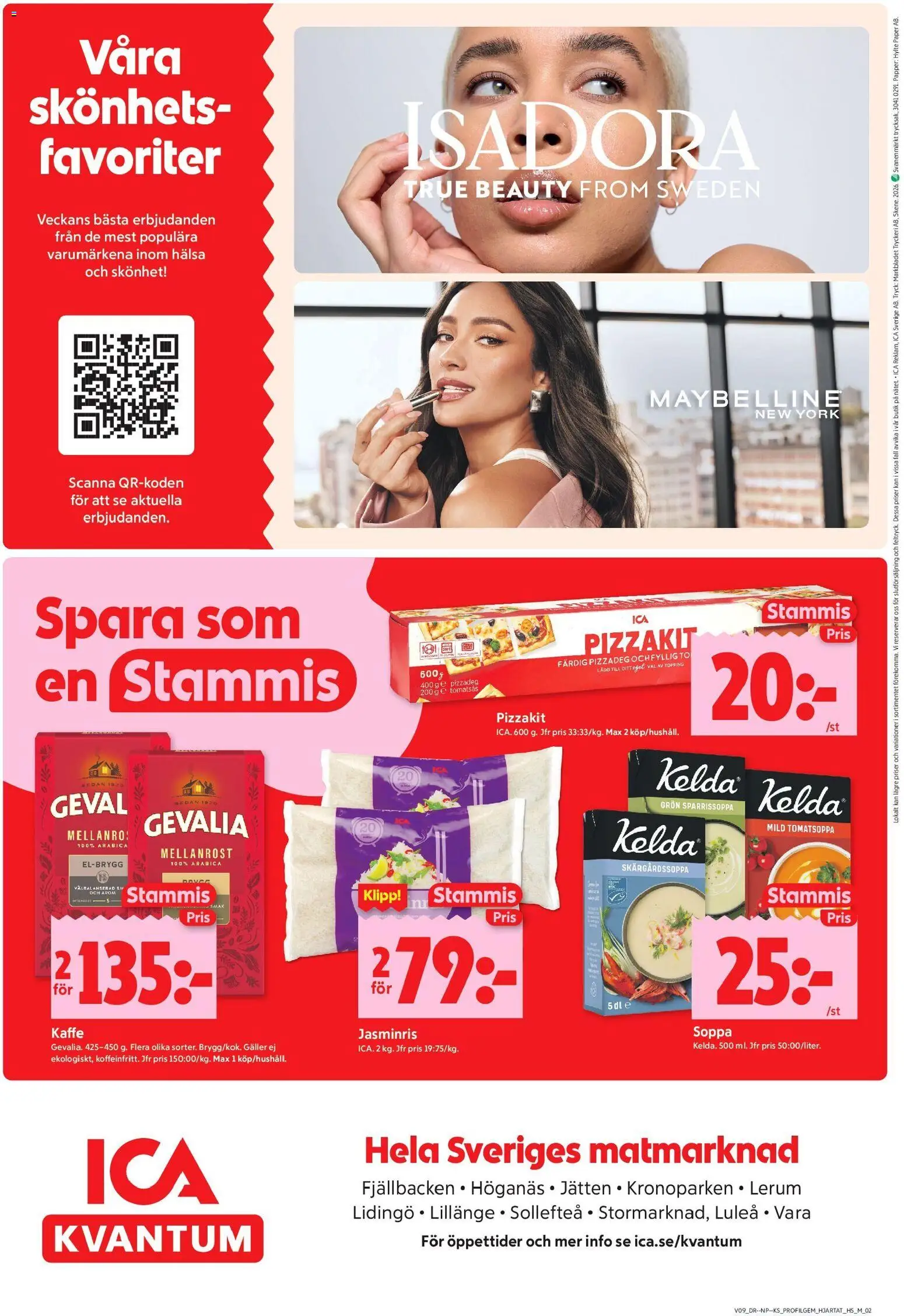 ICA Kvantum reklamblad aktuell från 23.02.2026 | Sida: 12 | Produkter: Kaffe, Pizzakit, Tomatsås, Soppa