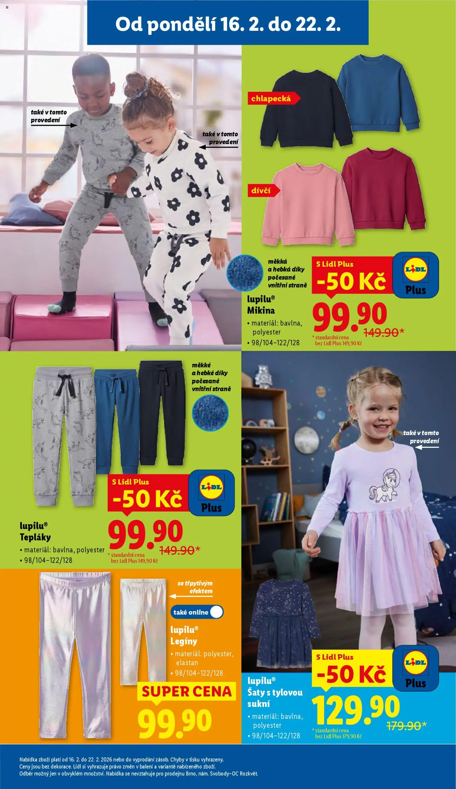 Lidl leták od 16.02.2026 | Strana: 39 | Produkty: Šaty, Mikina, Legíny, Tepláky